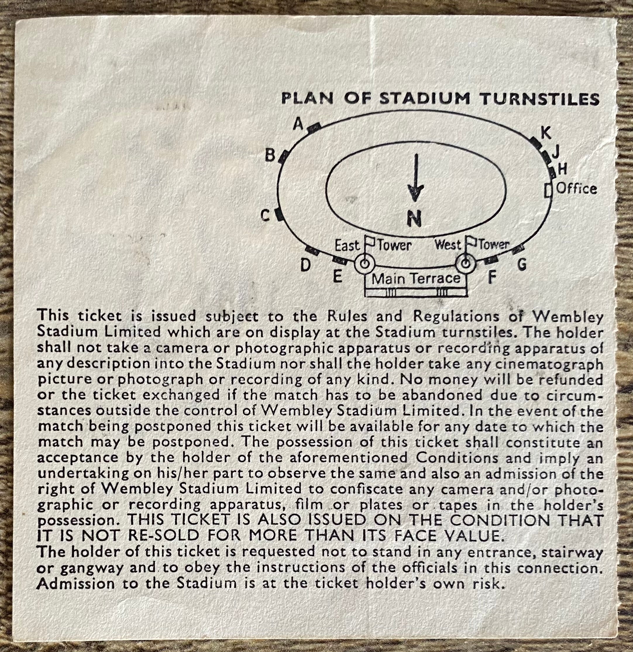 1981 ORIGINAL FA CUP FINAL REPLAY TICKET TOTTENHAM HOTSPUR V MANCHESTER CITY