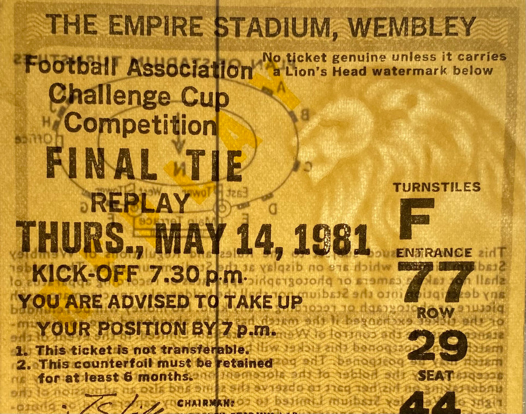 1981 ORIGINAL FA CUP FINAL REPLAY TICKET TOTTENHAM HOTSPUR V MANCHESTER CITY