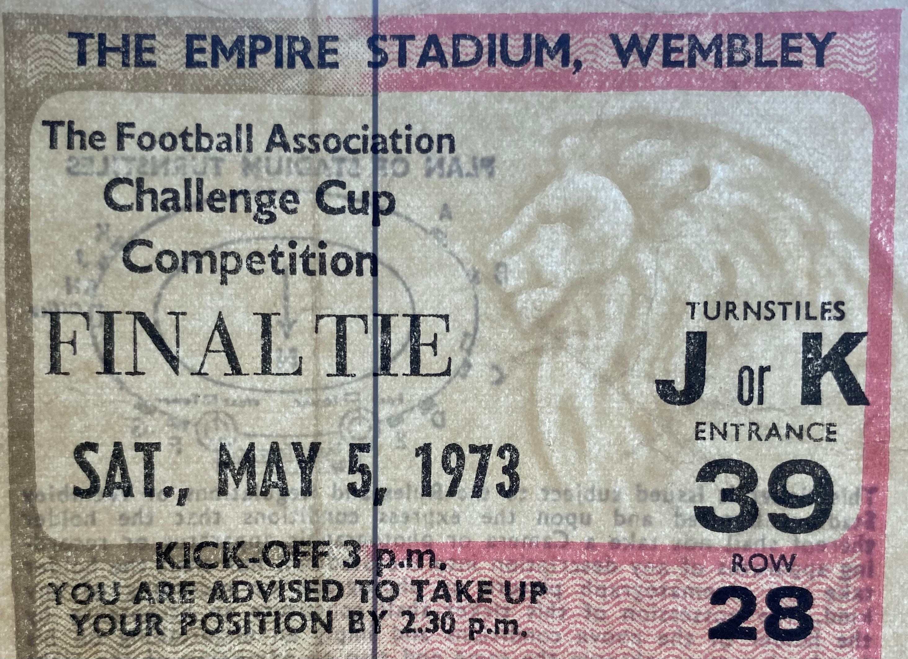 1973 ORIGINAL FA CUP FINAL TICKET SUNDERLAND V LEEDS UNITED