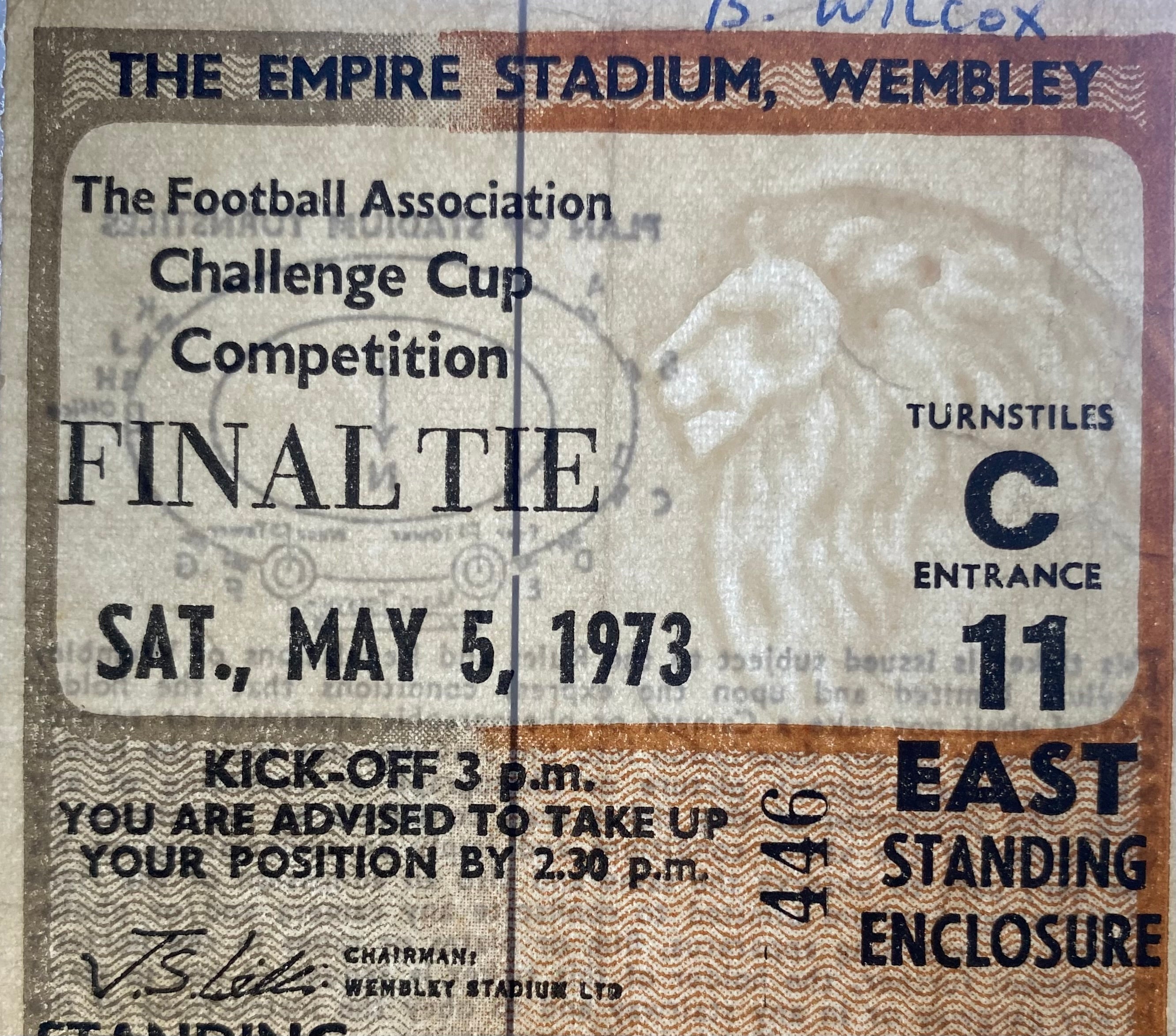 1973 ORIGINAL FA CUP FINAL TICKET SUNDERLAND V LEEDS UNITED