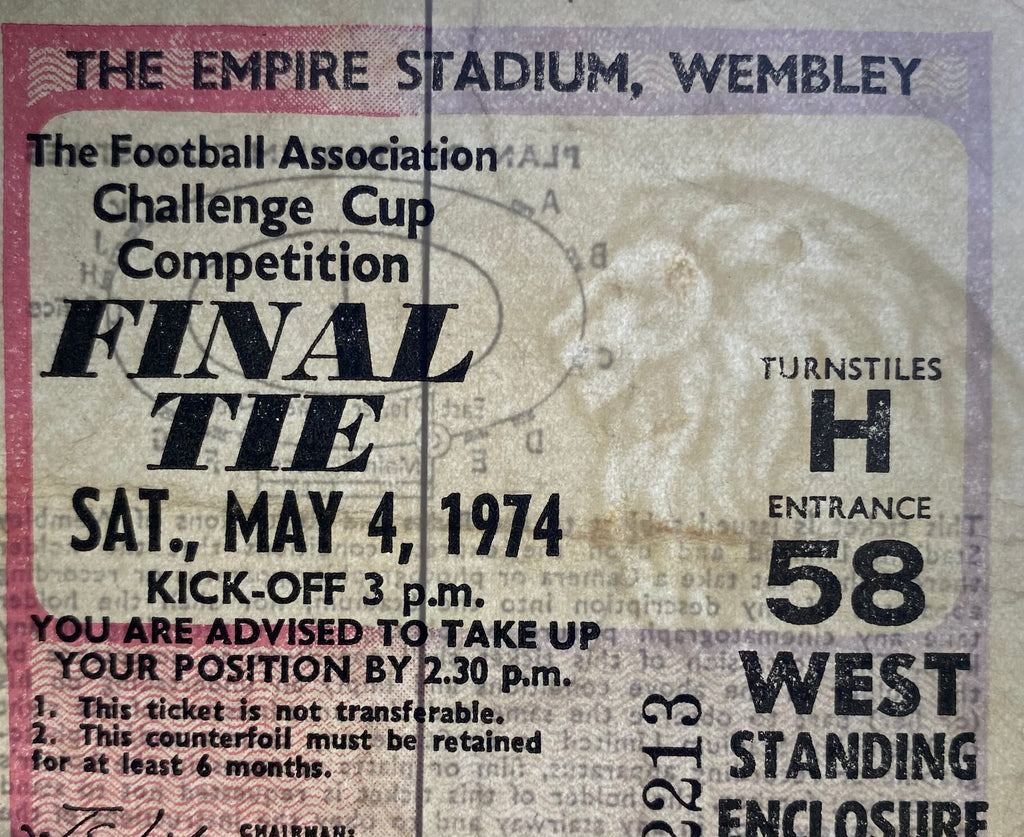 1974 ORIGINAL FA CUP FINAL TICKET LIVERPOOL V NEWCASTLE UNITED