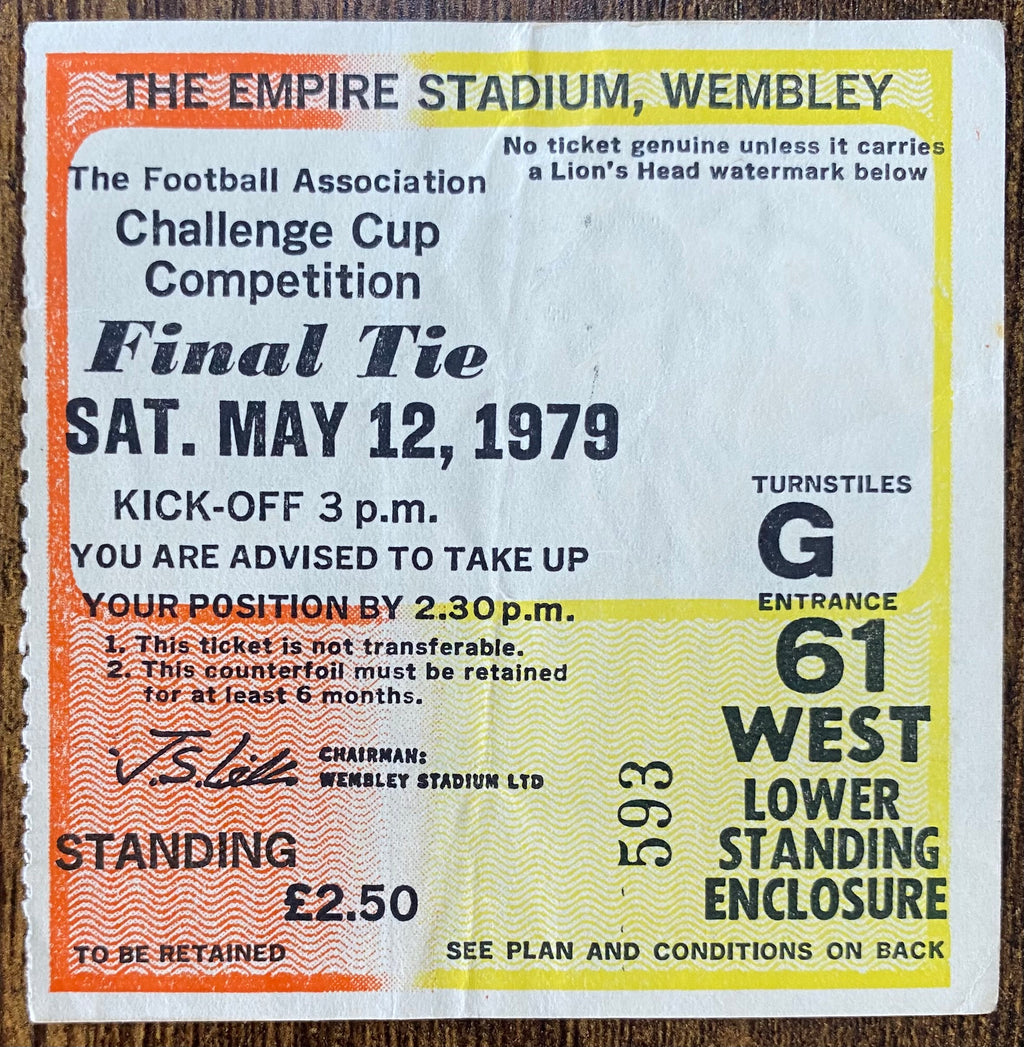1979 ORIGINAL FA CUP FINAL TICKET ARSENAL V MANCHESTER UNITED