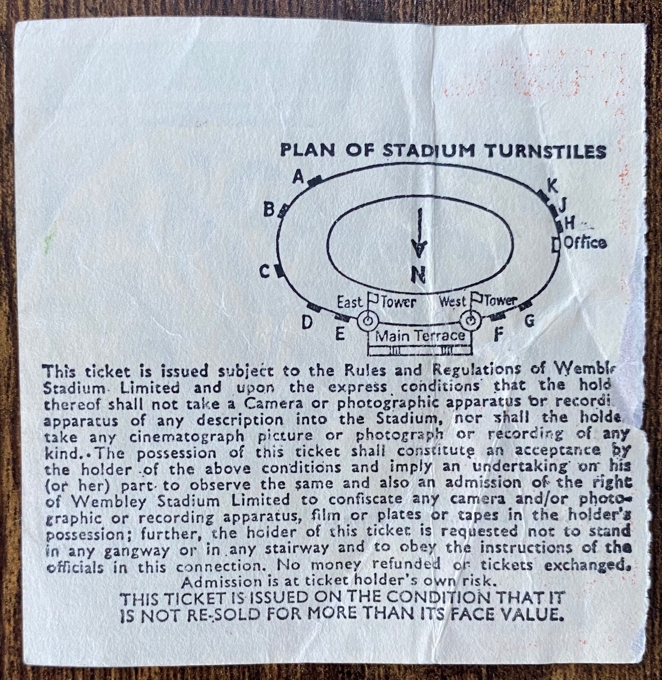 1979 ORIGINAL FA CUP FINAL TICKET ARSENAL V MANCHESTER UNITED