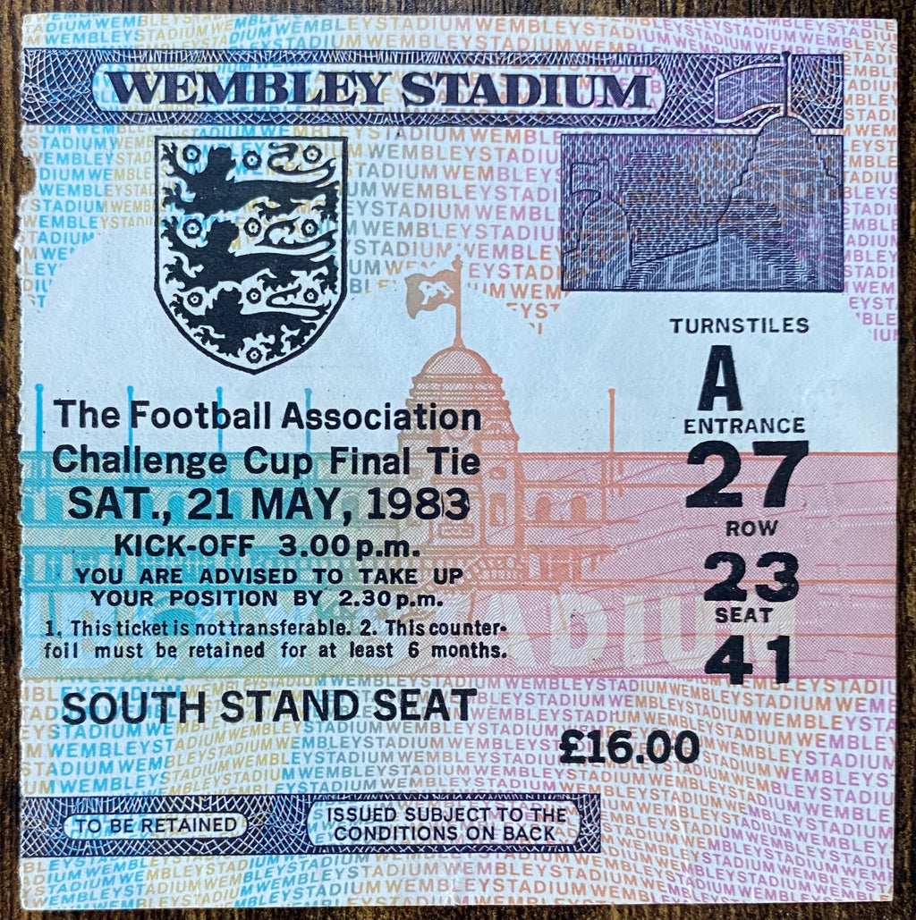 1983 ORIGINAL FA CUP FINAL TICKET BRIGHTON AND HOVE ALBION V MANCHESTER UNITED