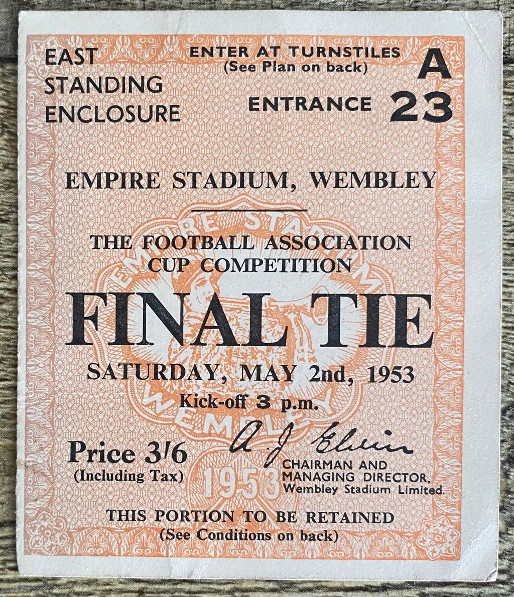 1953 ORIGINAL FA CUP FINAL TICKET BLACKPOOL V BOLTON WANDERERS