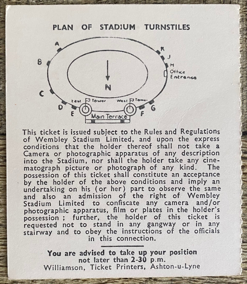 1964 ORIGINAL FA CUP FINAL TICKET WEST HAM UNITED V PRESTON NORTH END