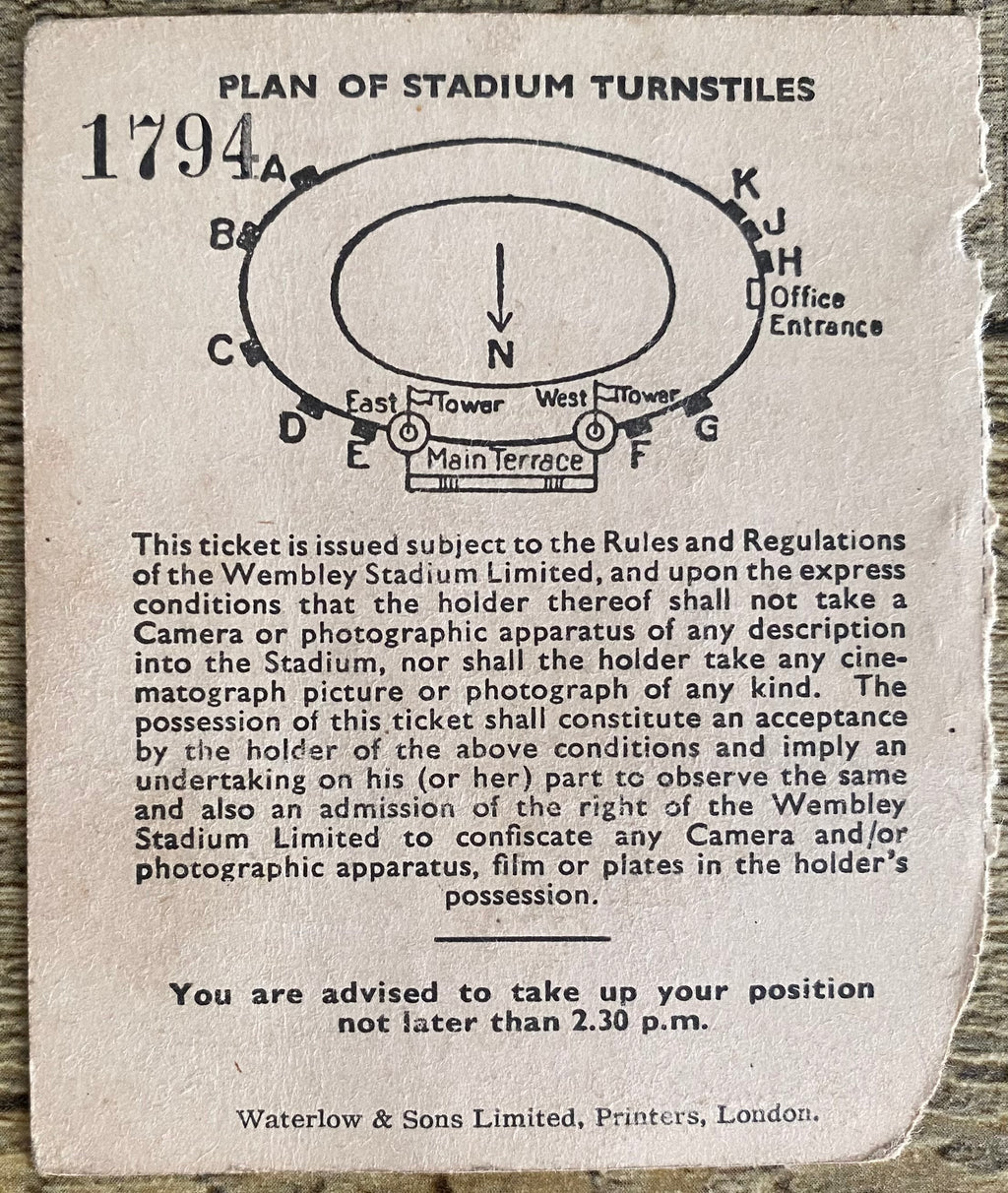 1948 ORIGINAL FA CUP FINAL TICKET MANCHESTER UNITED V BLACKPOOL