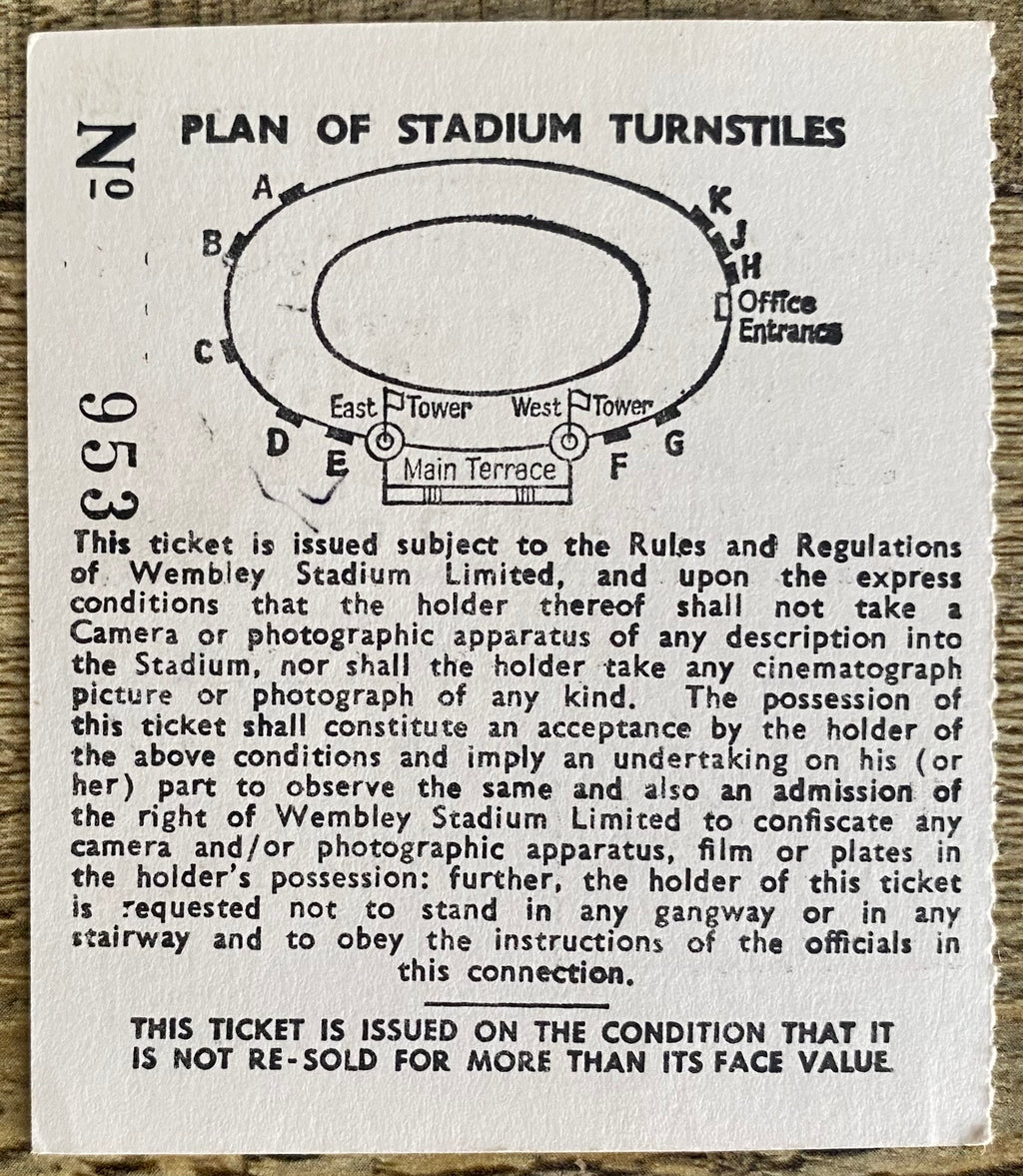 1968 ORIGINAL FA CUP FINAL TICKET WEST BROMWICH ALBION V EVERTON