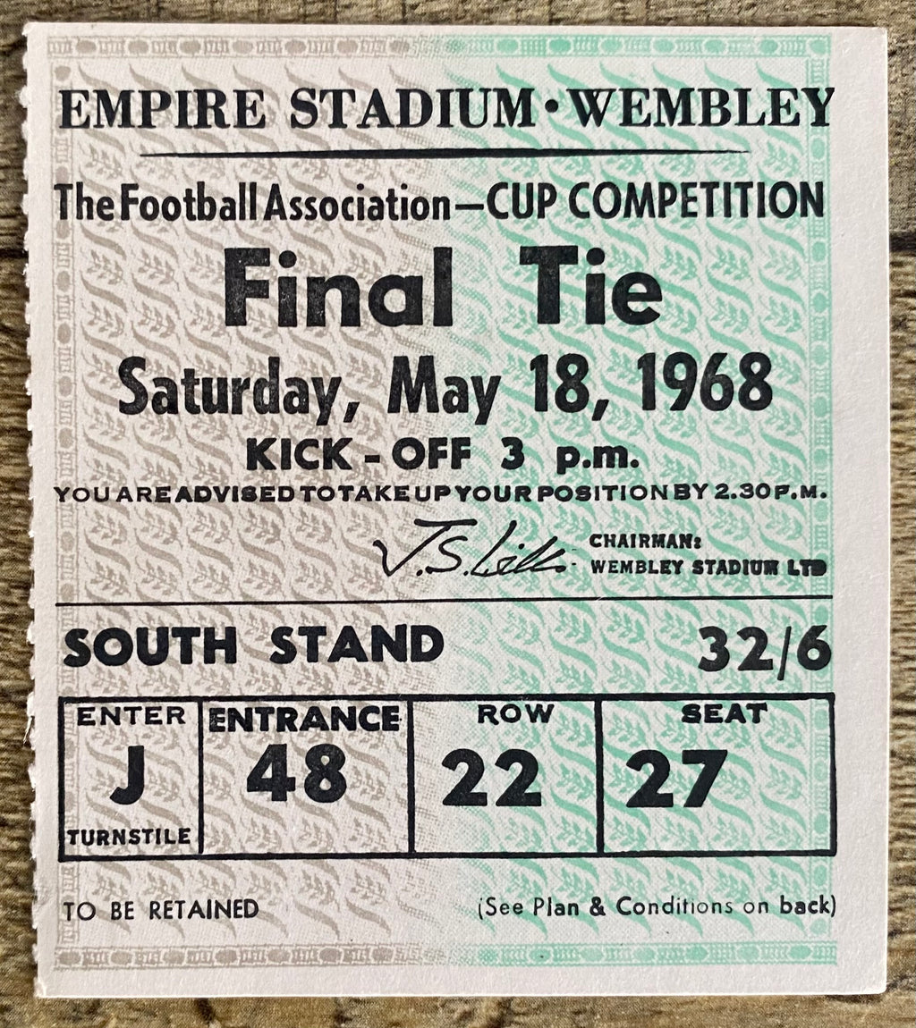 1968 ORIGINAL FA CUP FINAL TICKET WEST BROMWICH ALBION V EVERTON