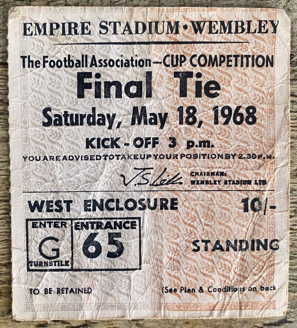 1968 ORIGINAL FA CUP FINAL TICKET WEST BROMWICH ALBION V EVERTON