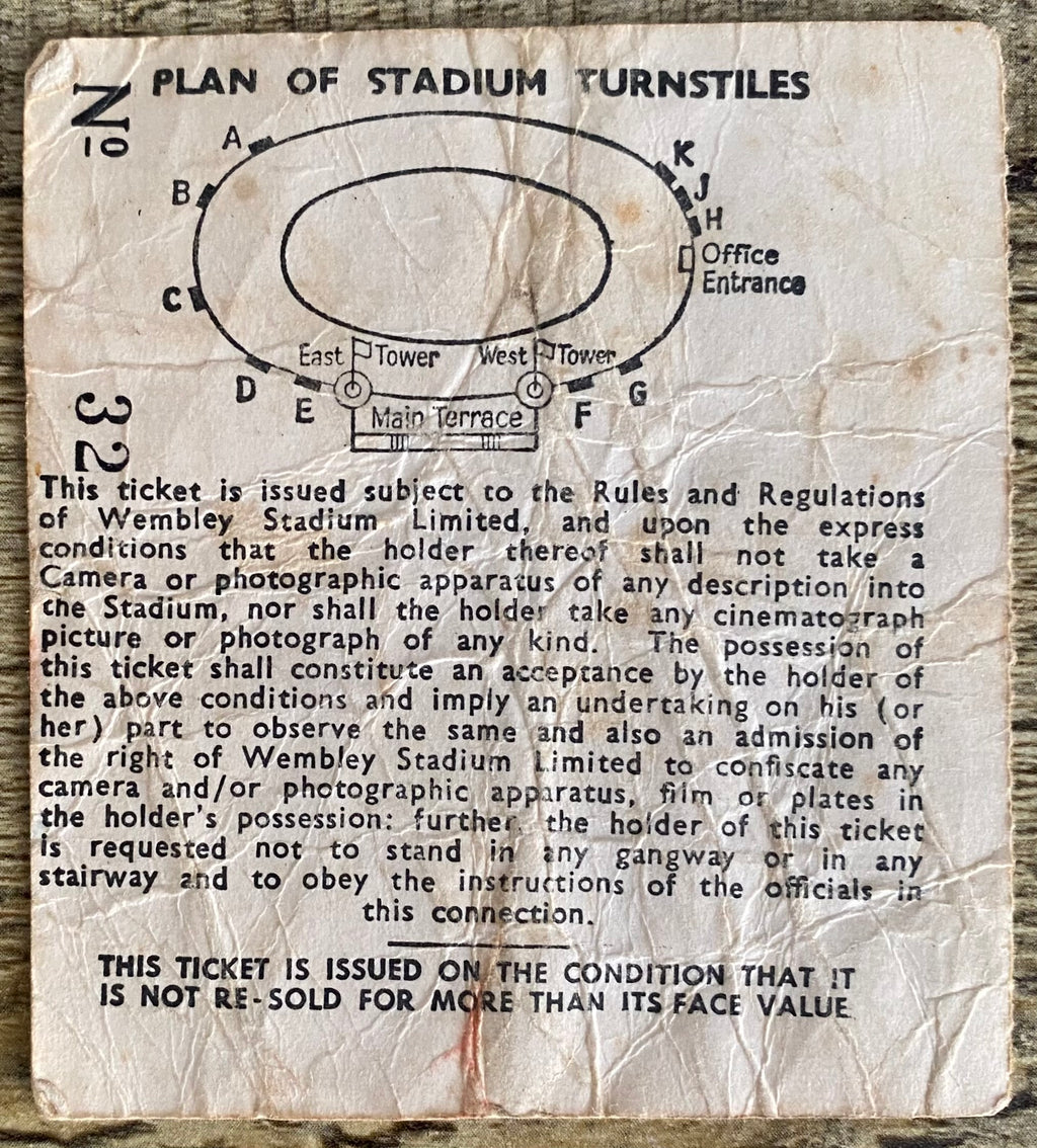 1968 ORIGINAL FA CUP FINAL TICKET WEST BROMWICH ALBION V EVERTON