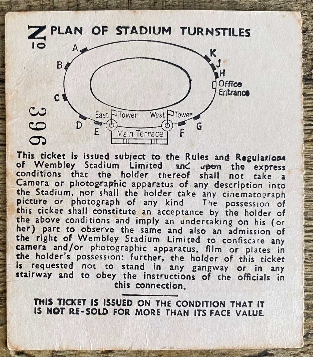 1968 ORIGINAL FA CUP FINAL TICKET WEST BROMWICH ALBION V EVERTON