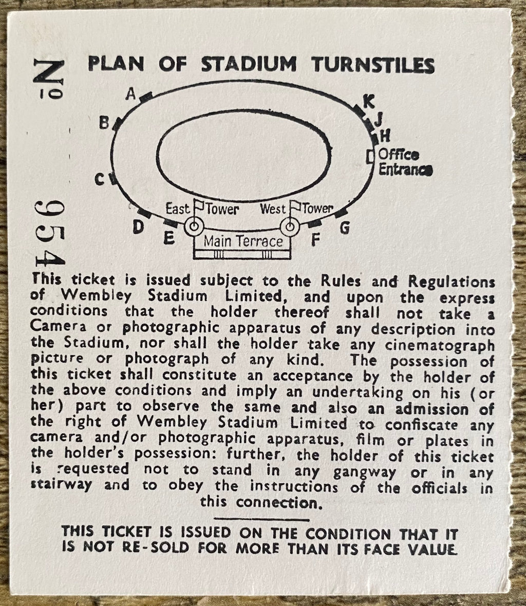 1968 ORIGINAL FA CUP FINAL TICKET WEST BROMWICH ALBION V EVERTON