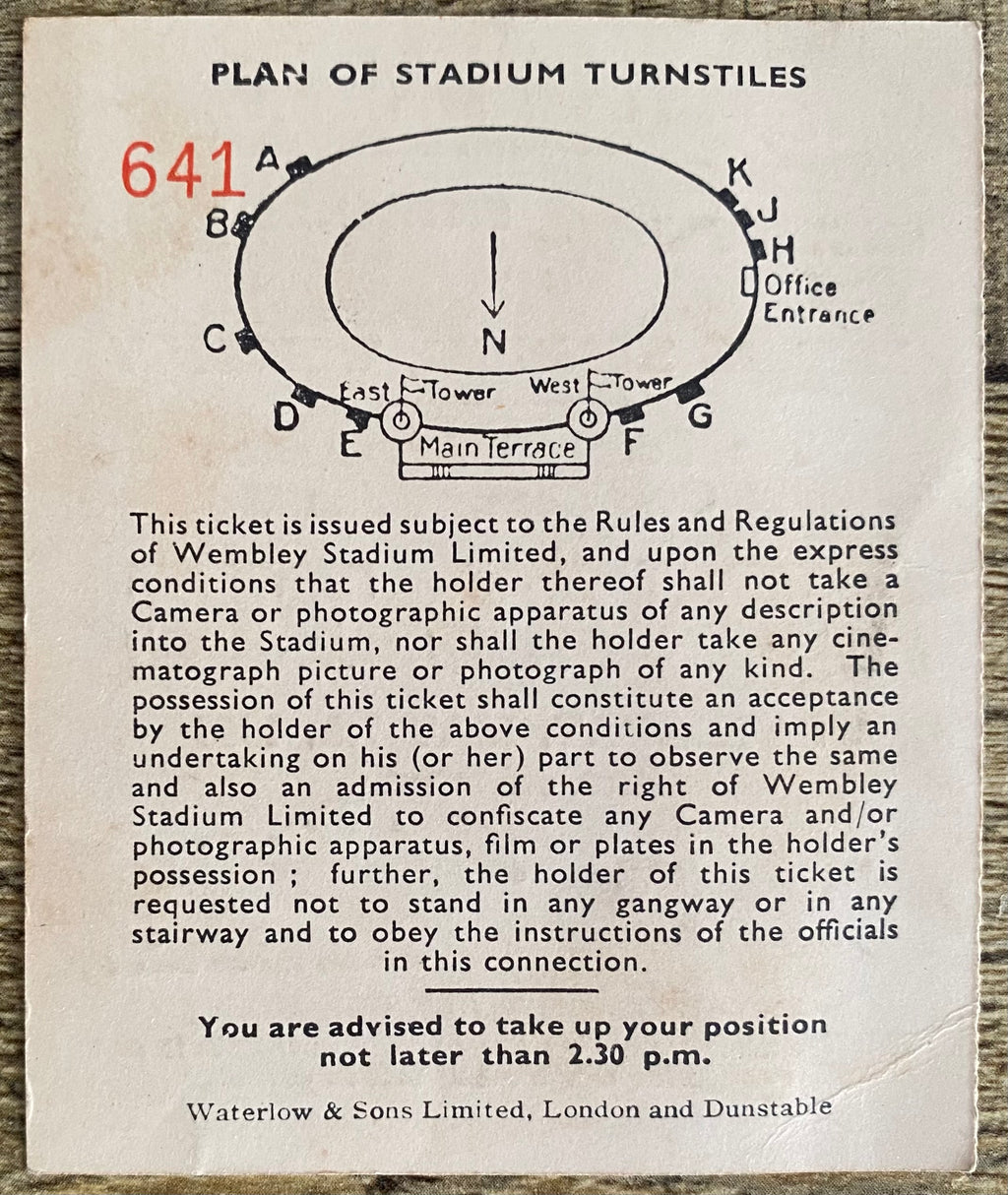 1955 ORIGINAL FA CUP FINAL TICKET NEWCASTLE UNITED V MANCHESTER CITY