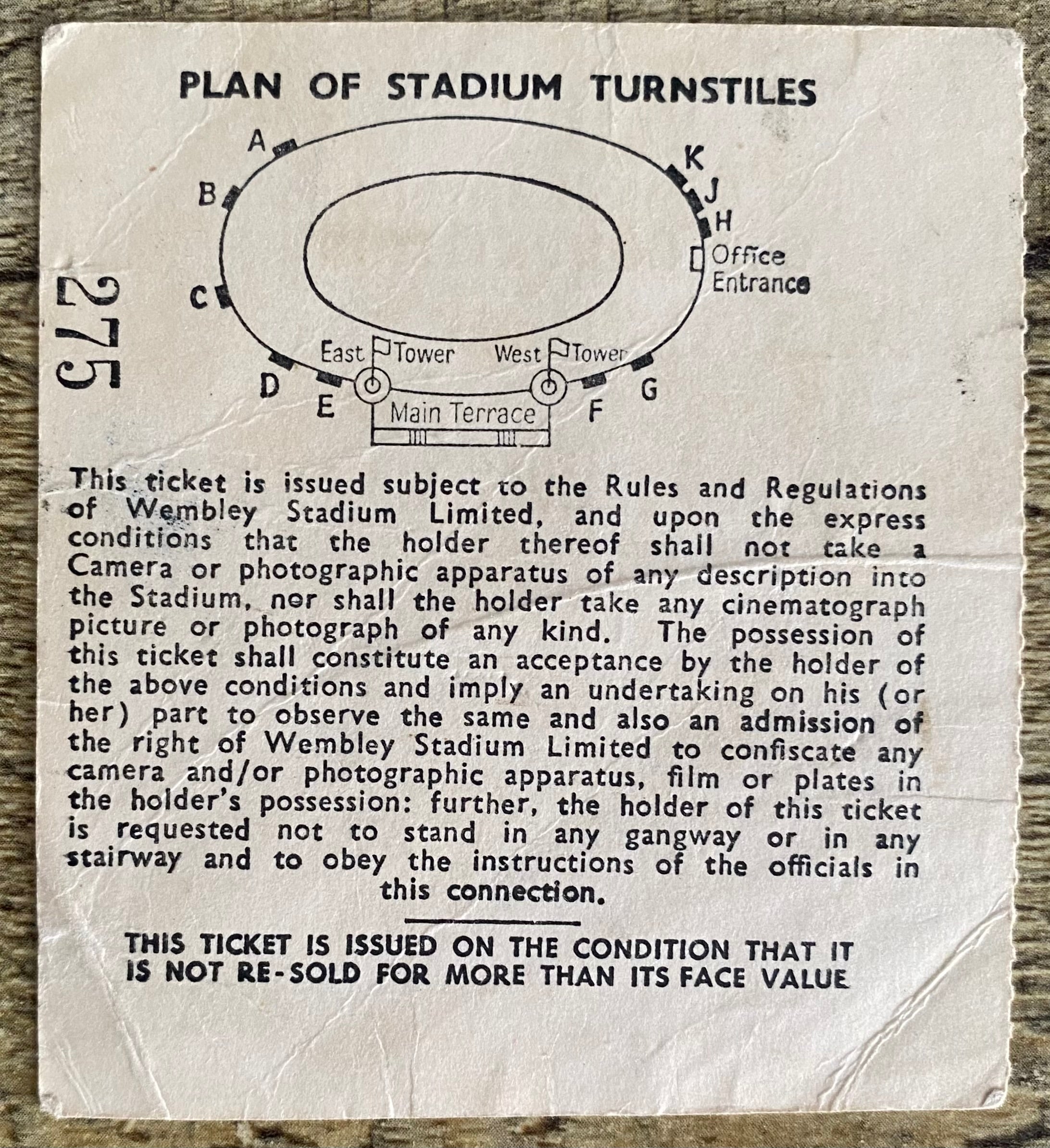 1967 ORIGINAL FA CUP FINAL TICKET TOTTENHAM HOTSPUR V CHELSEA