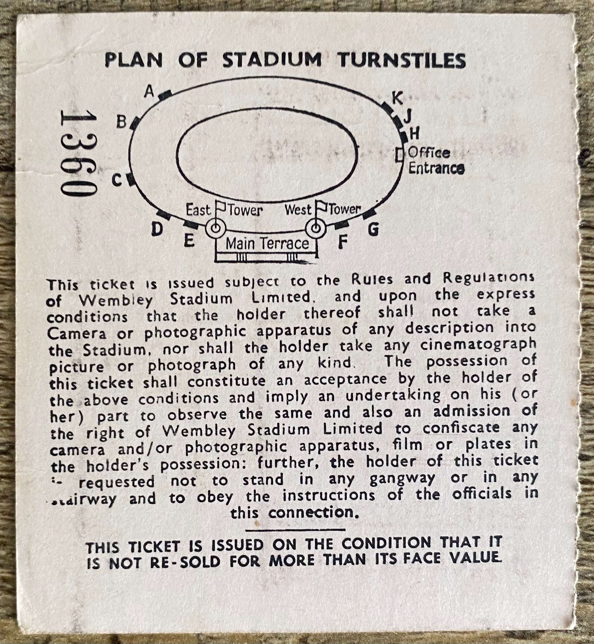 1967 ORIGINAL FA CUP FINAL TICKET TOTTENHAM HOTSPUR V CHELSEA
