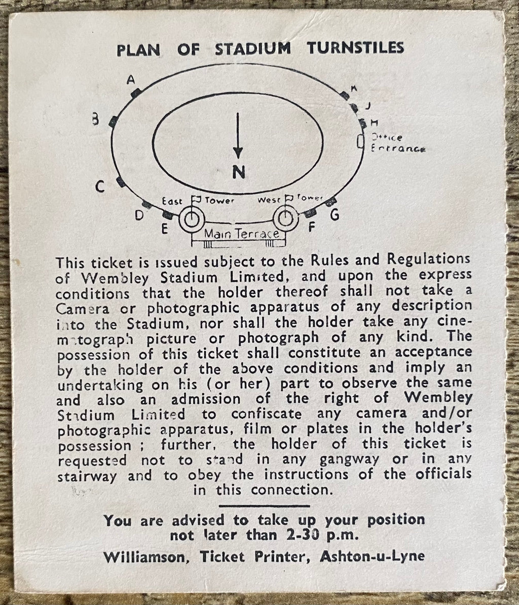1960 ORIGINAL FA CUP FINAL TICKET BLACKBURN ROVERS V WOLVERHAMPTON WANDERERS