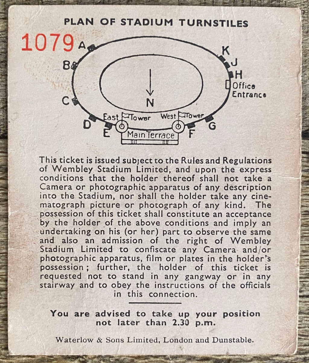 1951 ORIGINAL FA CUP FINAL TICKET NEWCASTLE UNITED V BLACKPOOL