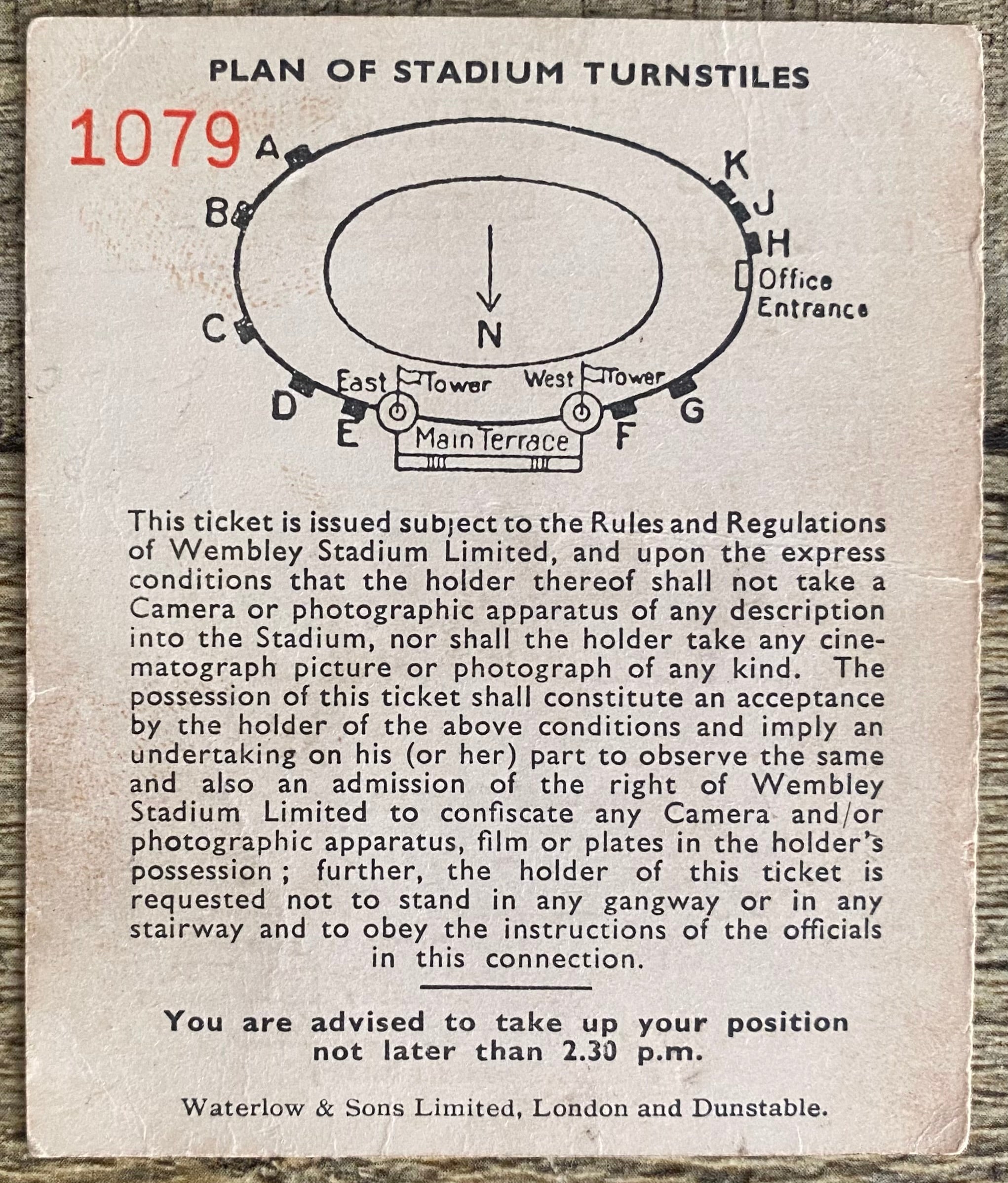 1951 ORIGINAL FA CUP FINAL TICKET NEWCASTLE UNITED V BLACKPOOL