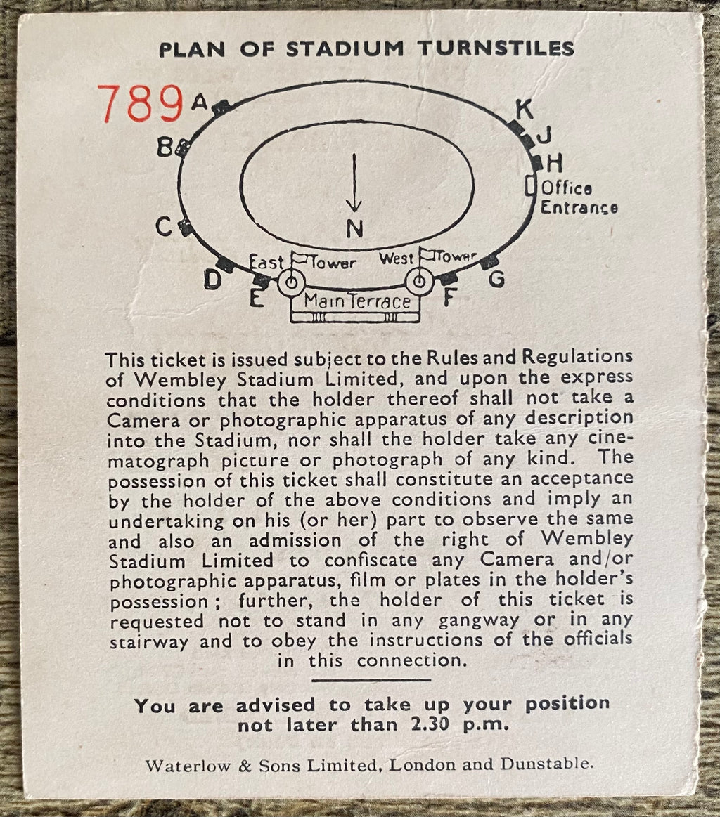1951 ORIGINAL FA CUP FINAL TICKET NEWCASTLE UNITED V BLACKPOOL