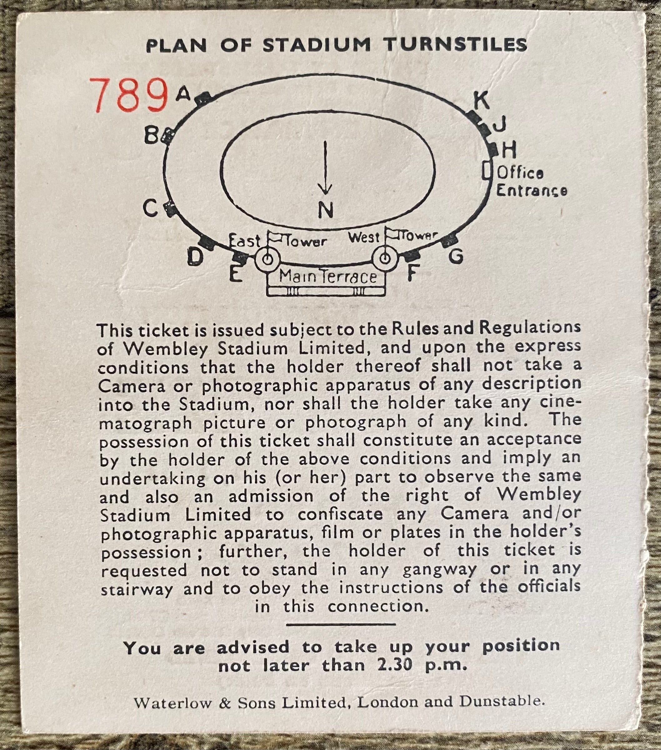 1951 ORIGINAL FA CUP FINAL TICKET NEWCASTLE UNITED V BLACKPOOL