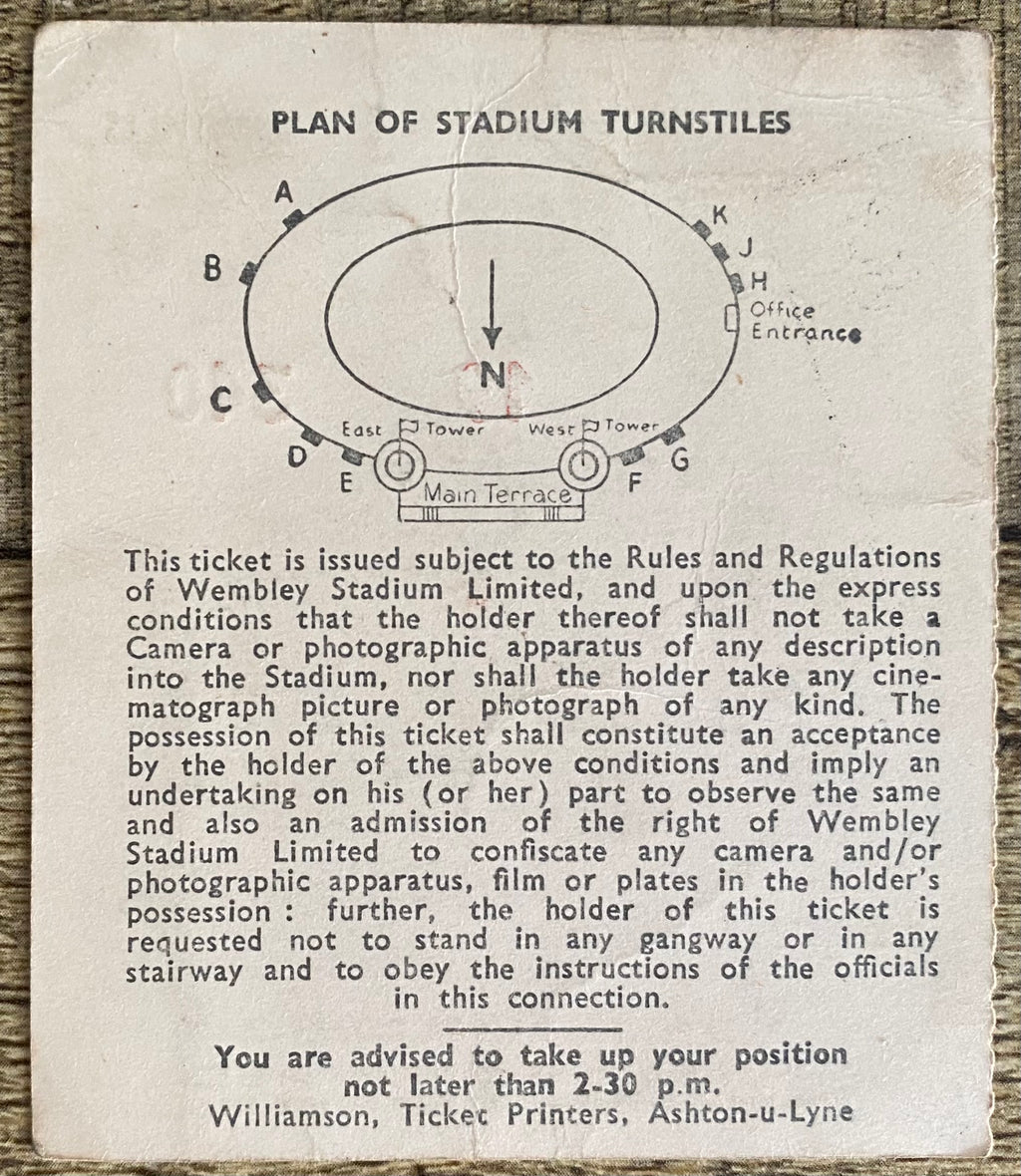 1963 ORIGINAL FA CUP FINAL TICKET MANCHESTER UNITED V LEICESTER CITY