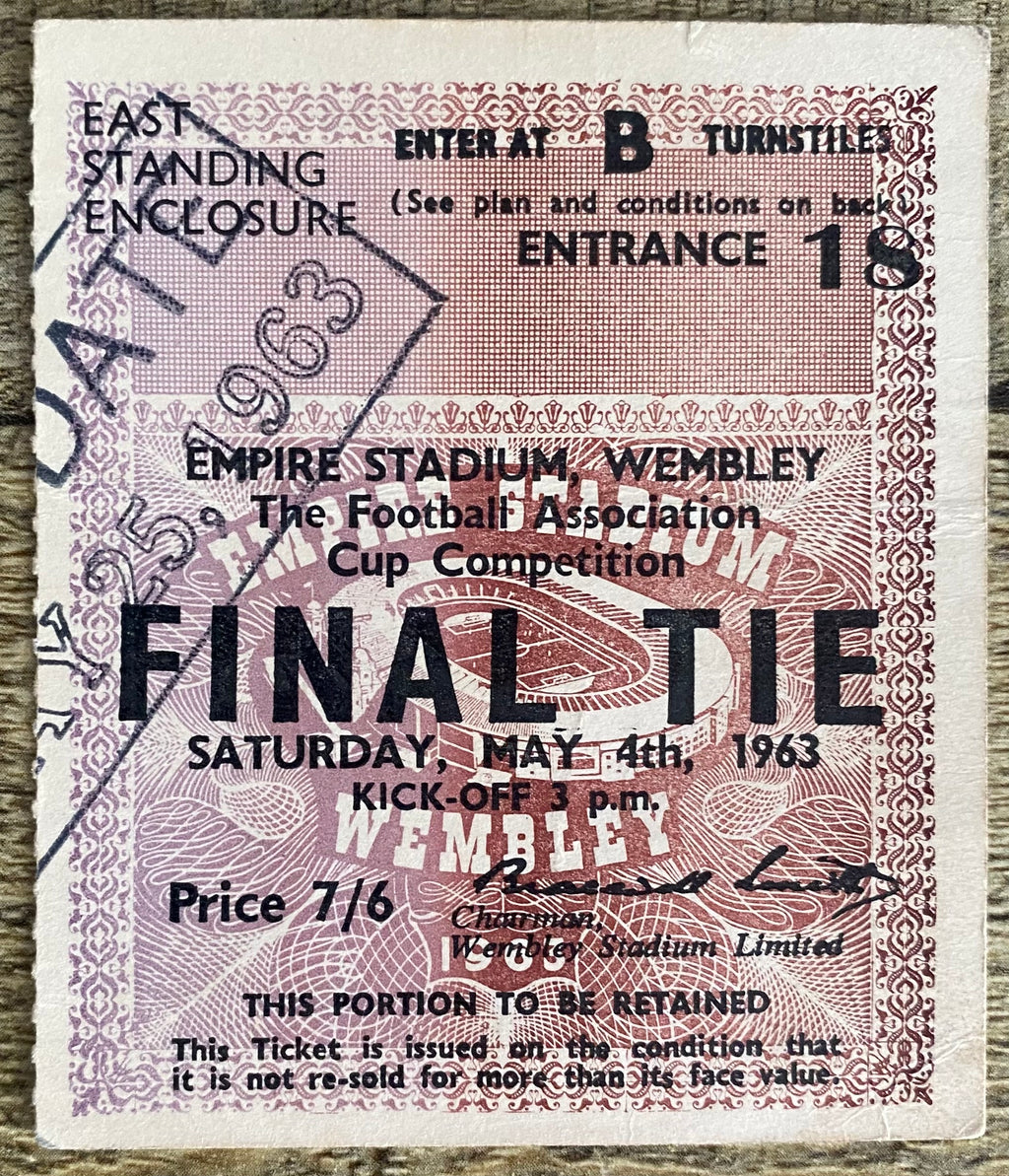 1963 ORIGINAL FA CUP FINAL TICKET MANCHESTER UNITED V LEICESTER CITY