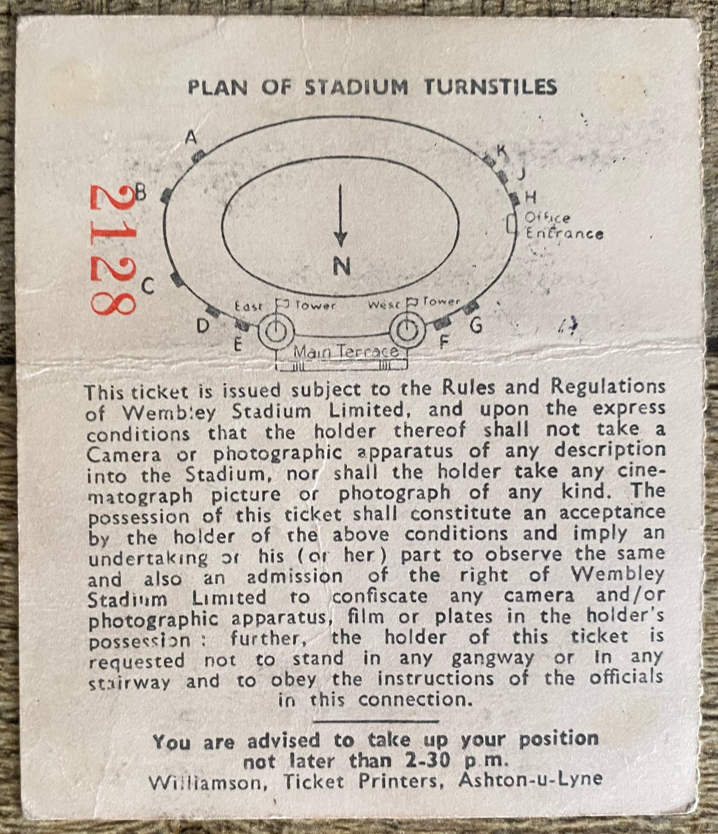 1963 ORIGINAL FA CUP FINAL TICKET MANCHESTER UNITED V LEICESTER CITY