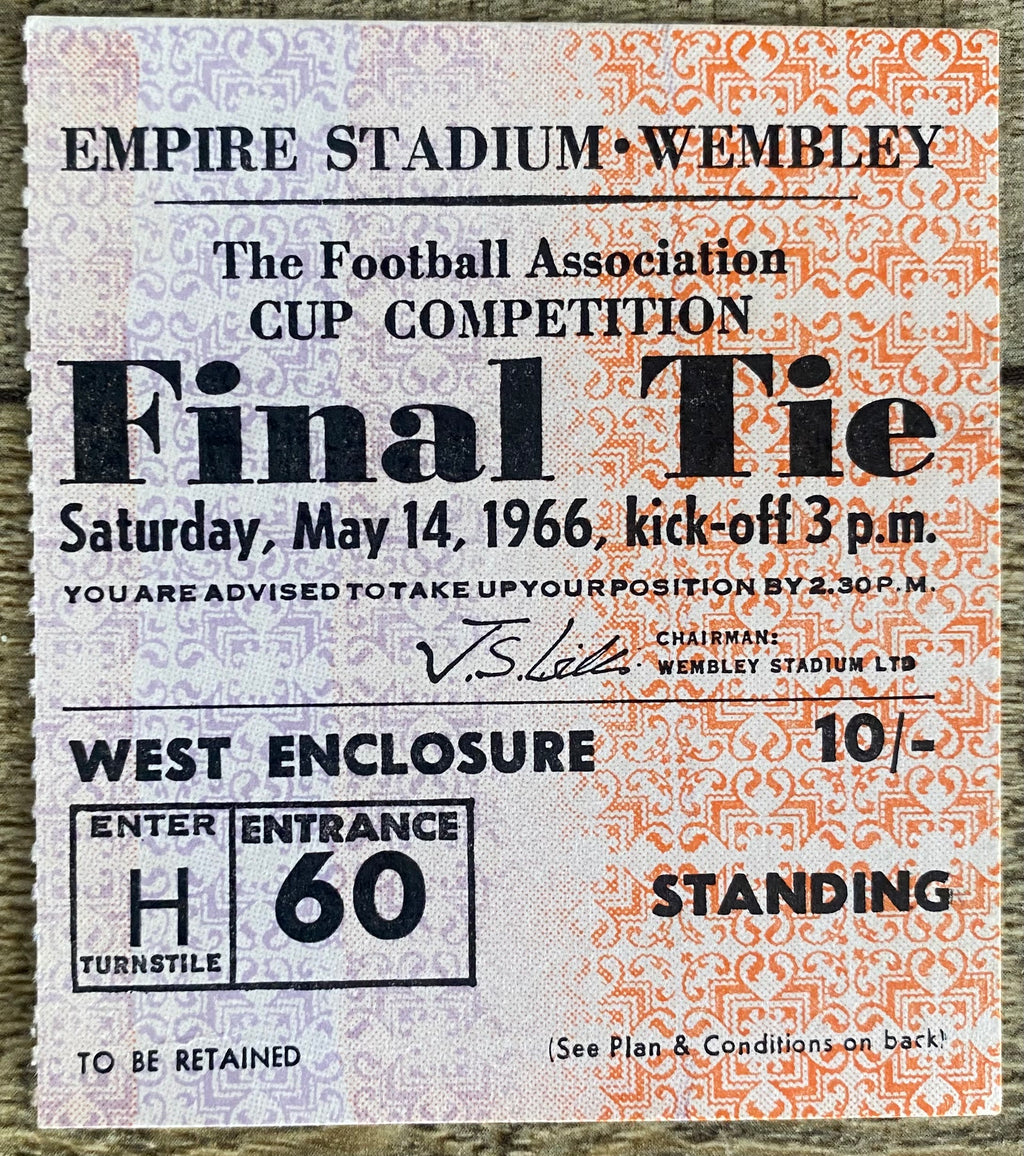 1966 ORIGINAL FA CUP FINAL TICKET SHEFFIELD WEDNESDAY V EVERTON