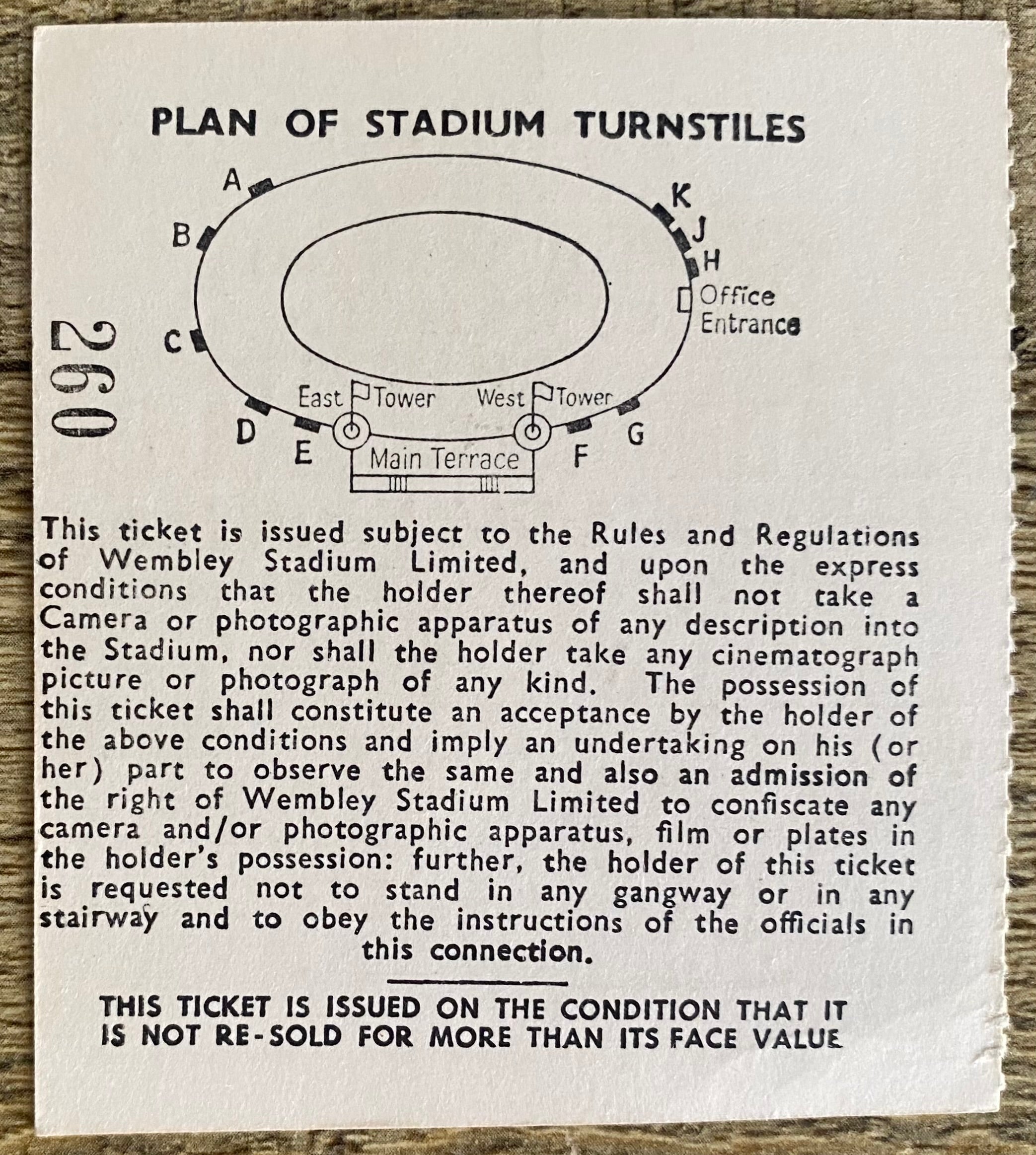 1966 ORIGINAL FA CUP FINAL TICKET SHEFFIELD WEDNESDAY V EVERTON