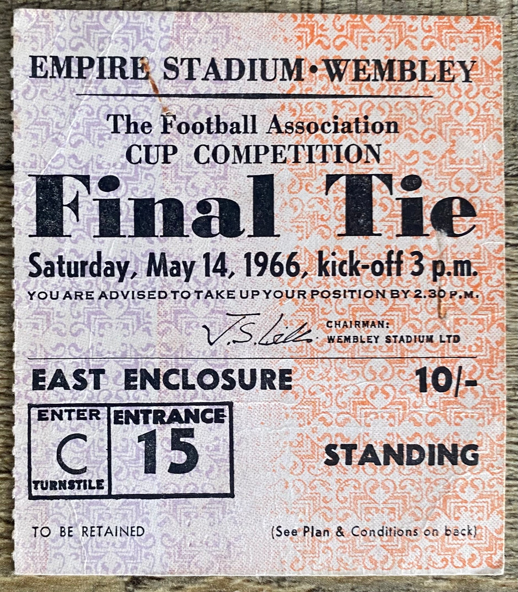 1966 ORIGINAL FA CUP FINAL TICKET SHEFFIELD WEDNESDAY V EVERTON