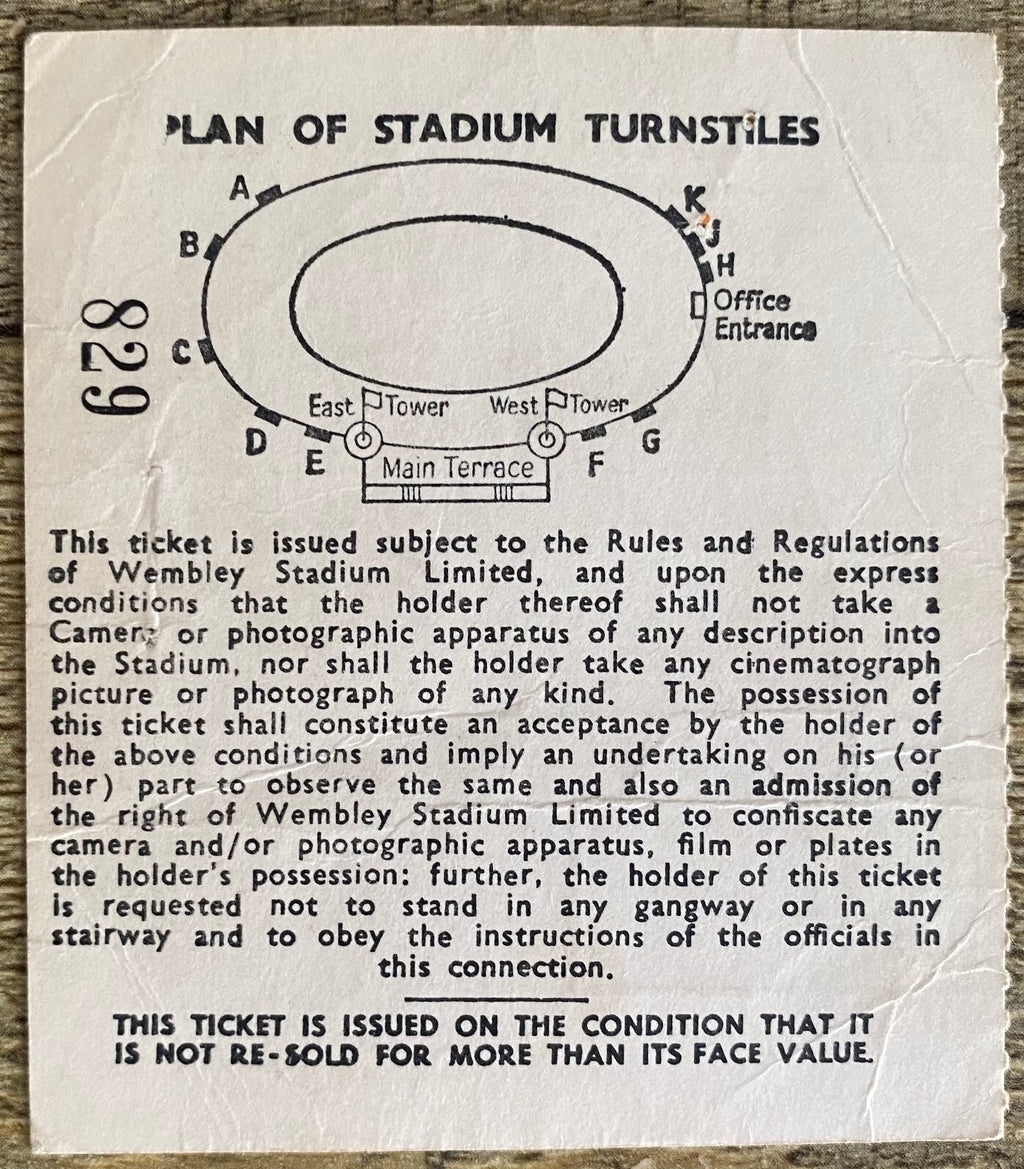 1966 ORIGINAL FA CUP FINAL TICKET SHEFFIELD WEDNESDAY V EVERTON