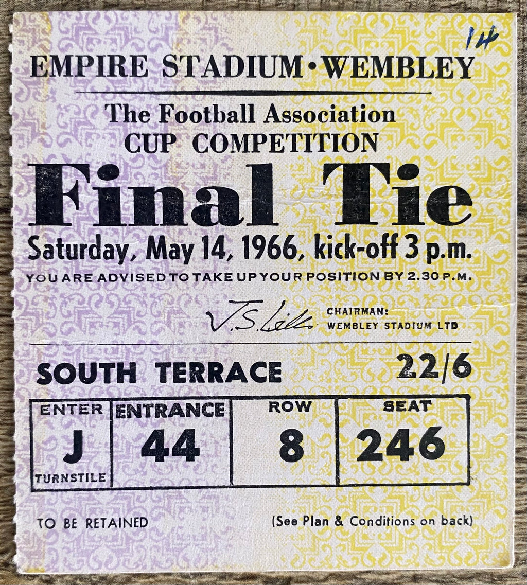 1966 ORIGINAL FA CUP FINAL TICKET SHEFFIELD WEDNESDAY V EVERTON