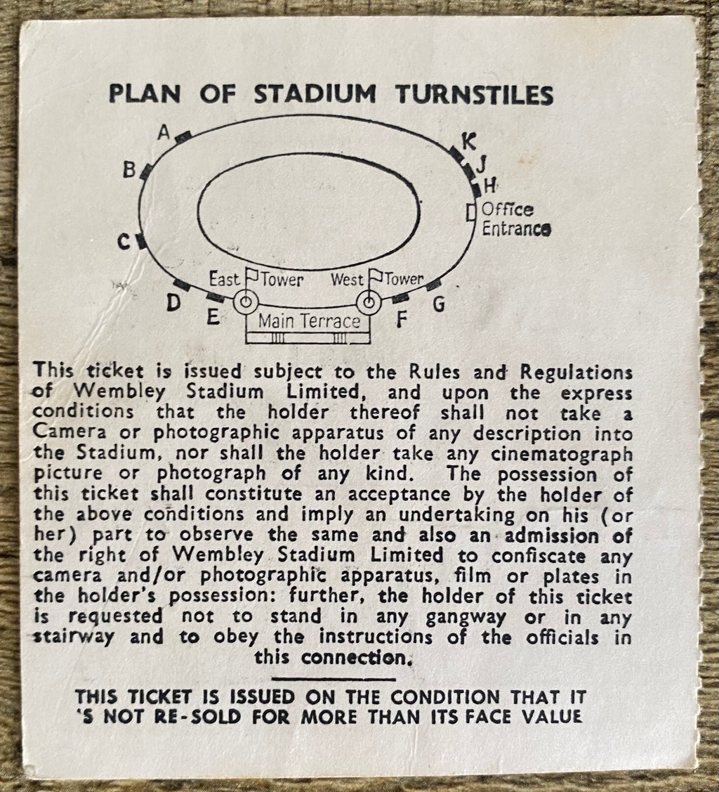 1966 ORIGINAL FA CUP FINAL TICKET SHEFFIELD WEDNESDAY V EVERTON