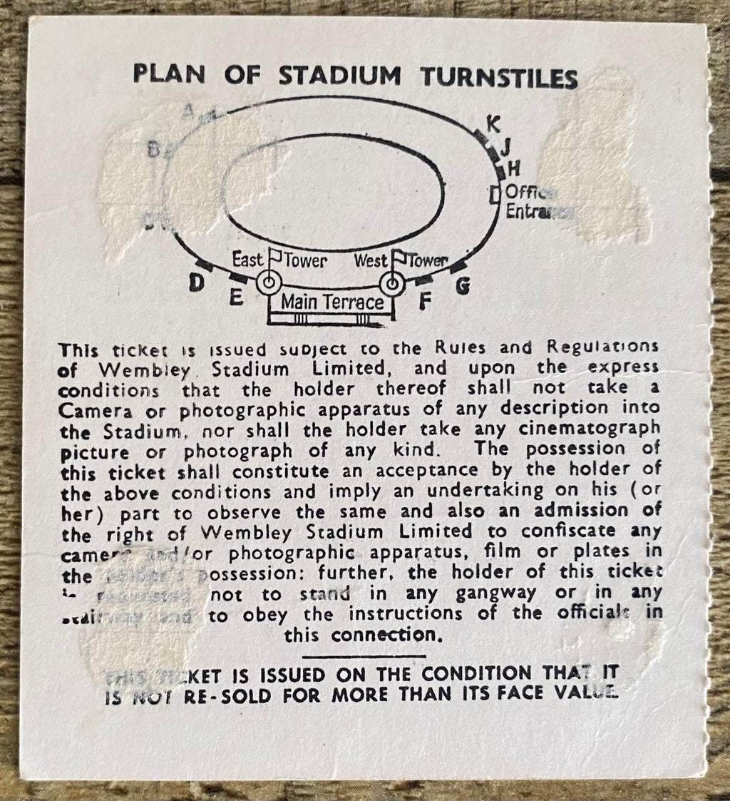 1966 ORIGINAL FA CUP FINAL TICKET SHEFFIELD WEDNESDAY V EVERTON
