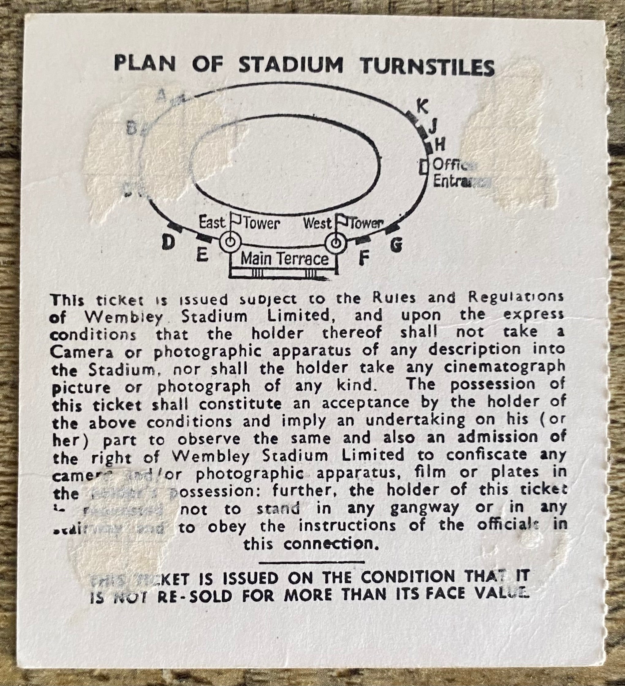 1966 ORIGINAL FA CUP FINAL TICKET SHEFFIELD WEDNESDAY V EVERTON