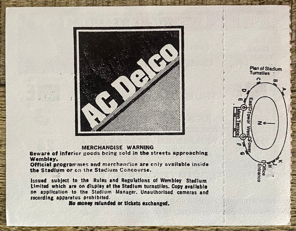 1987 ORIGINAL FA CUP FINAL REPLAY TICKET COVENTRY CITY V TOTTENHAM HOTSPUR