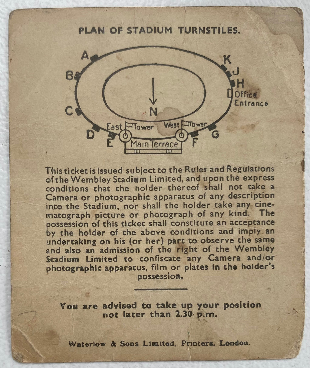 1947 ORIGINAL FA CUP FINAL TICKET CHARLTON ATHLETIC V BURNLEY