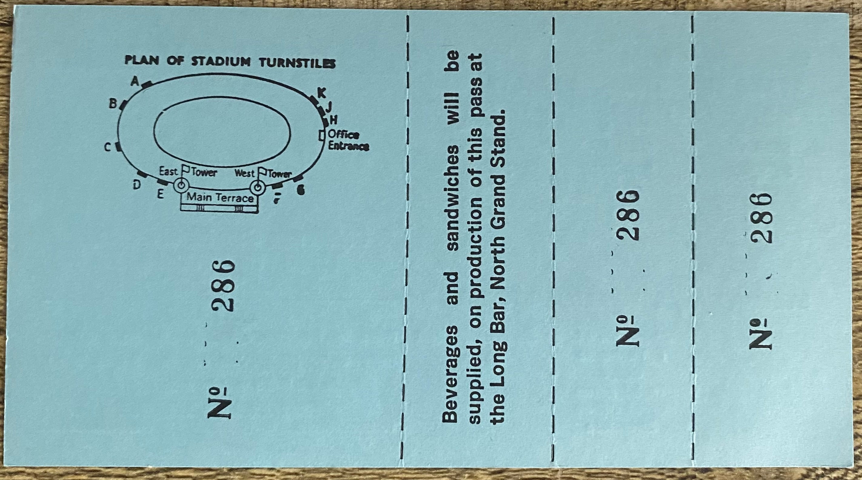 1987 ORIGINAL FA CUP FINAL REPLAY STEWARDS TICKET COVENTRY CITY V TOTTENHAM HOTSPUR