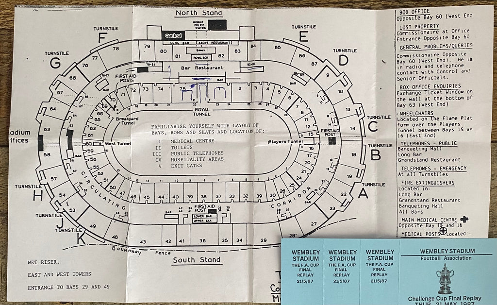 1987 ORIGINAL FA CUP FINAL REPLAY STEWARDS TICKET COVENTRY CITY V TOTTENHAM HOTSPUR