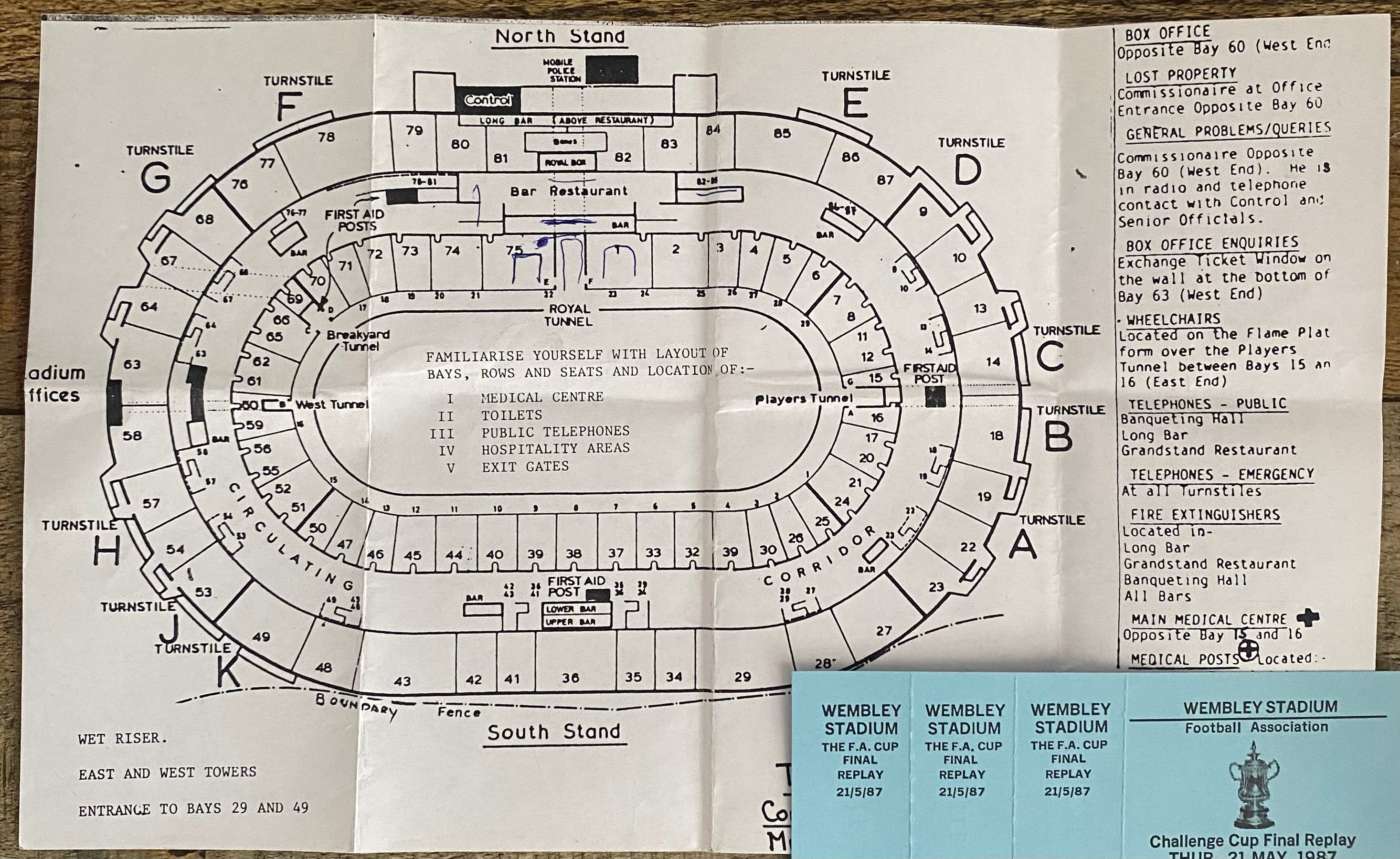 1987 ORIGINAL FA CUP FINAL REPLAY STEWARDS TICKET COVENTRY CITY V TOTTENHAM HOTSPUR