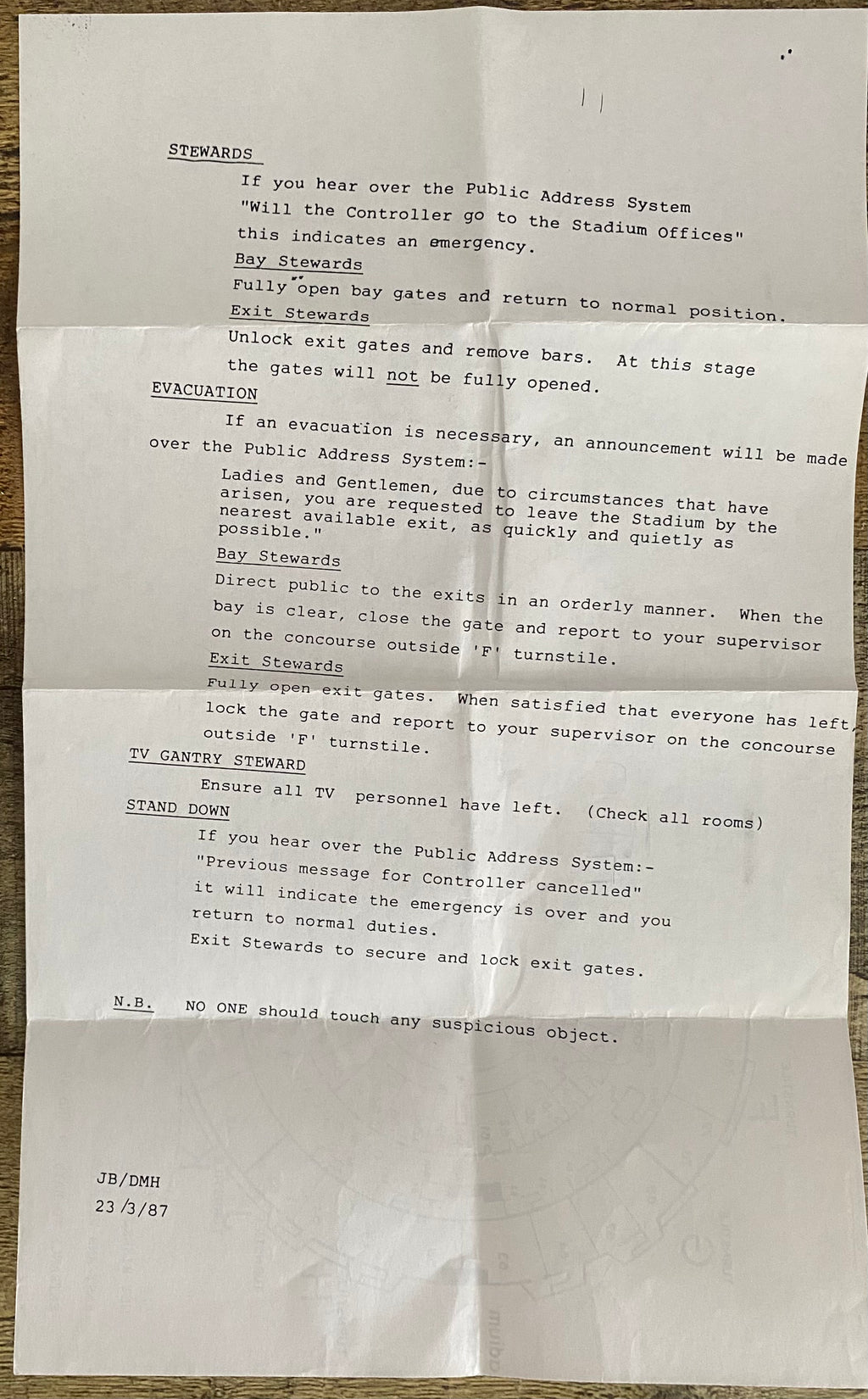 1987 ORIGINAL FA CUP FINAL REPLAY STEWARDS TICKET COVENTRY CITY V TOTTENHAM HOTSPUR