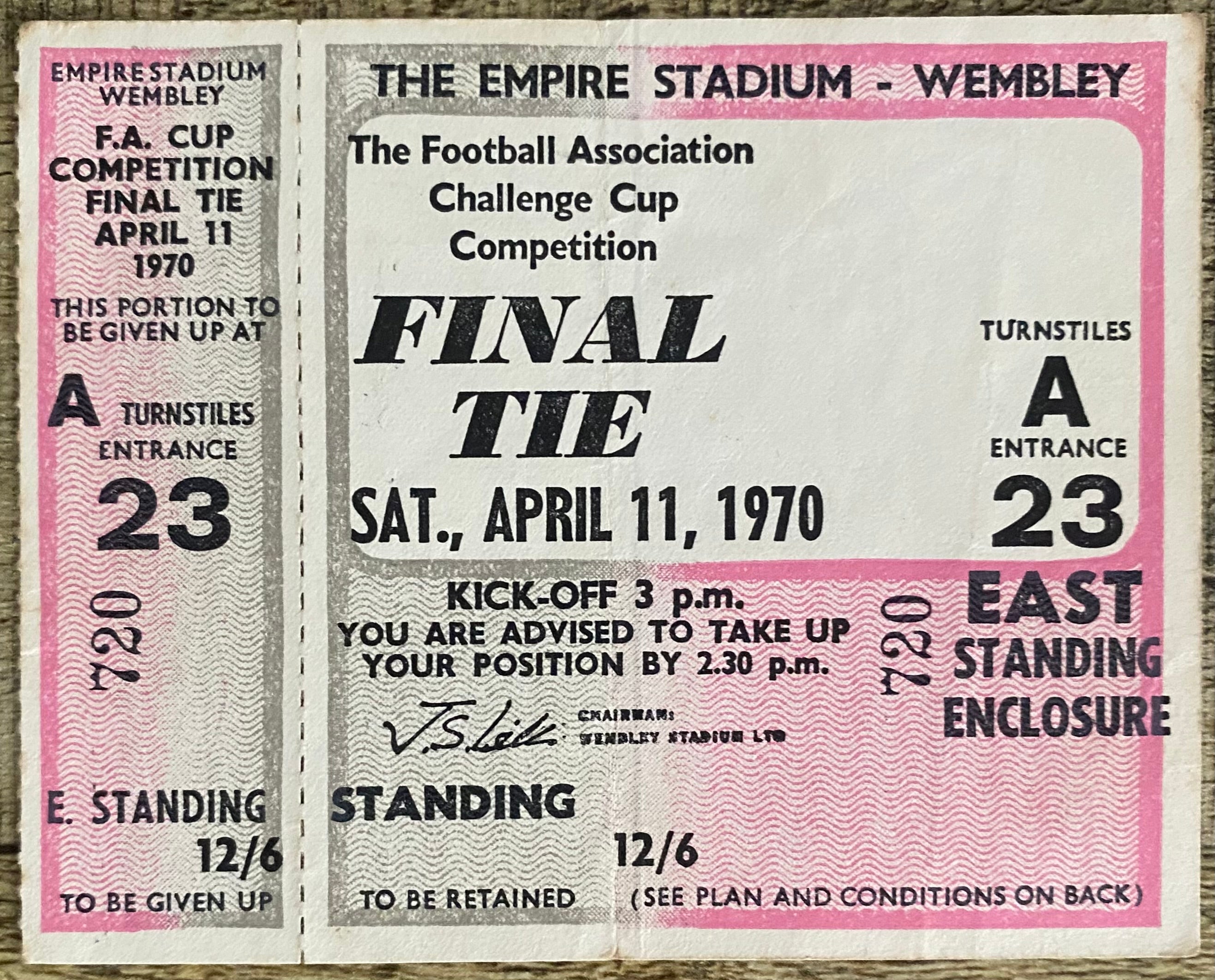 1970 ORIGINAL FA CUP FINAL UNUSED TICKET CHELSEA V LEEDS UNITED