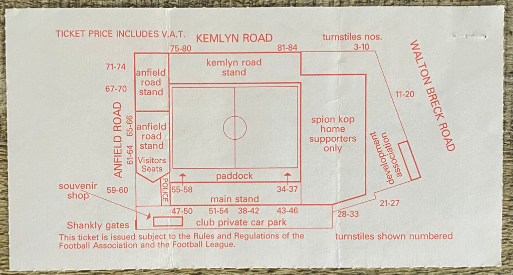 1989/90 ORIGINAL DIVISION ONE TICKET LIVERPOOL V MILLWALL