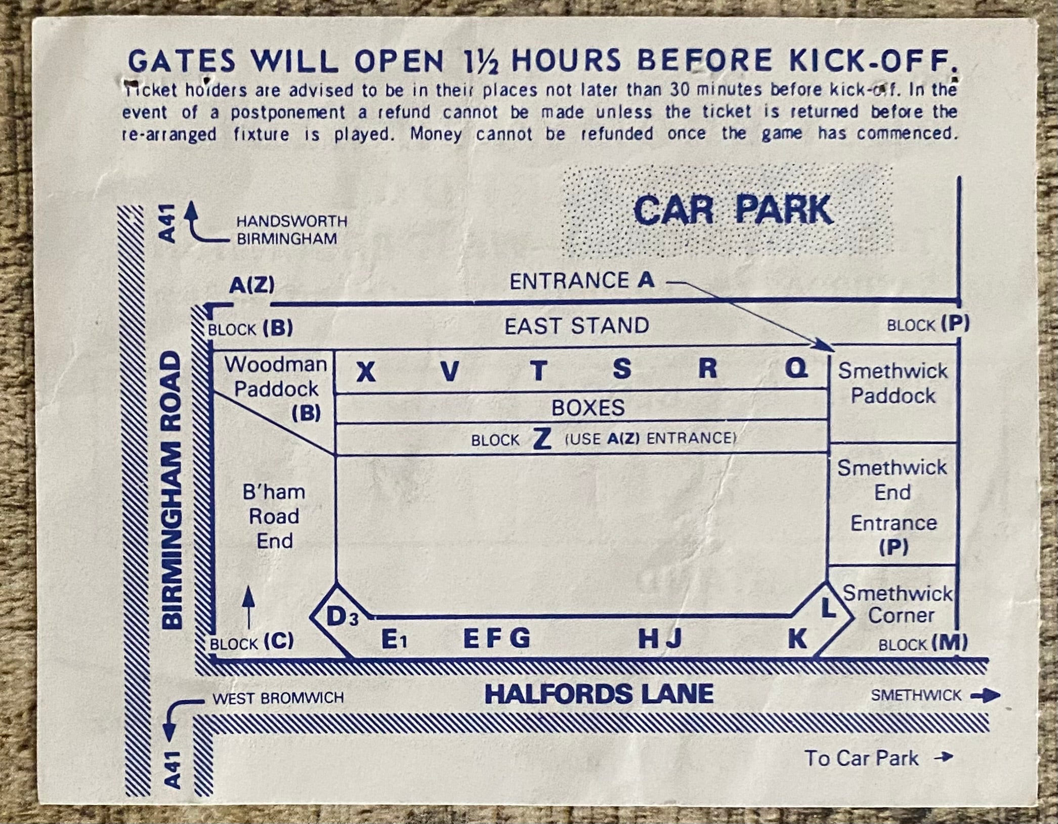 1980/81 ORIGINAL DIVISION ONE TICKET WEST BROMWICH ALBION V LIVERPOOL