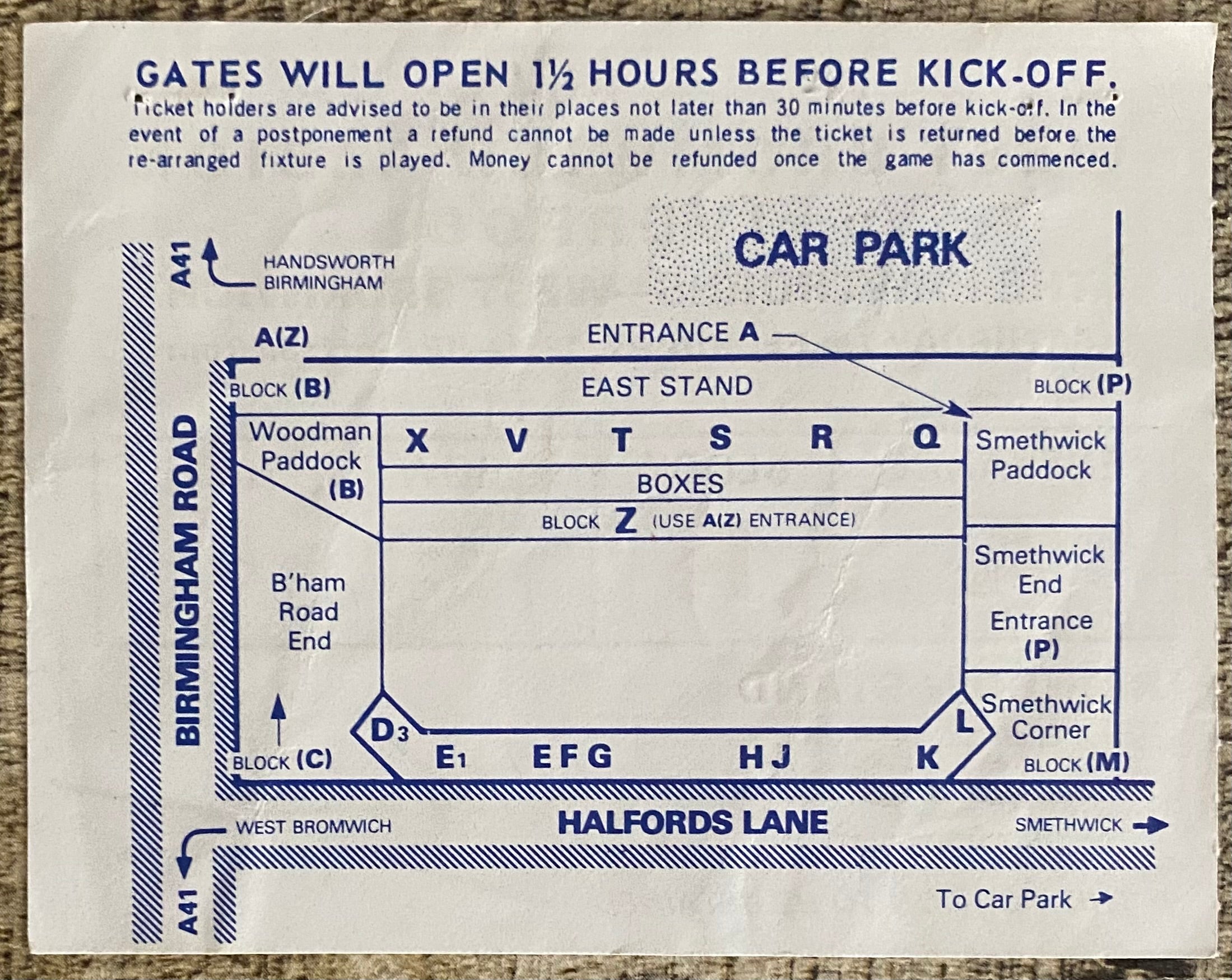 1980/81 ORIGINAL DIVISION ONE TICKET WEST BROMWICH ALBION V LIVERPOOL
