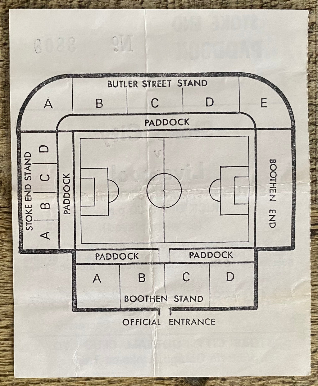 1982/83 ORIGINAL DIVISION ONE TICKET STOKE CITY V LIVERPOOL