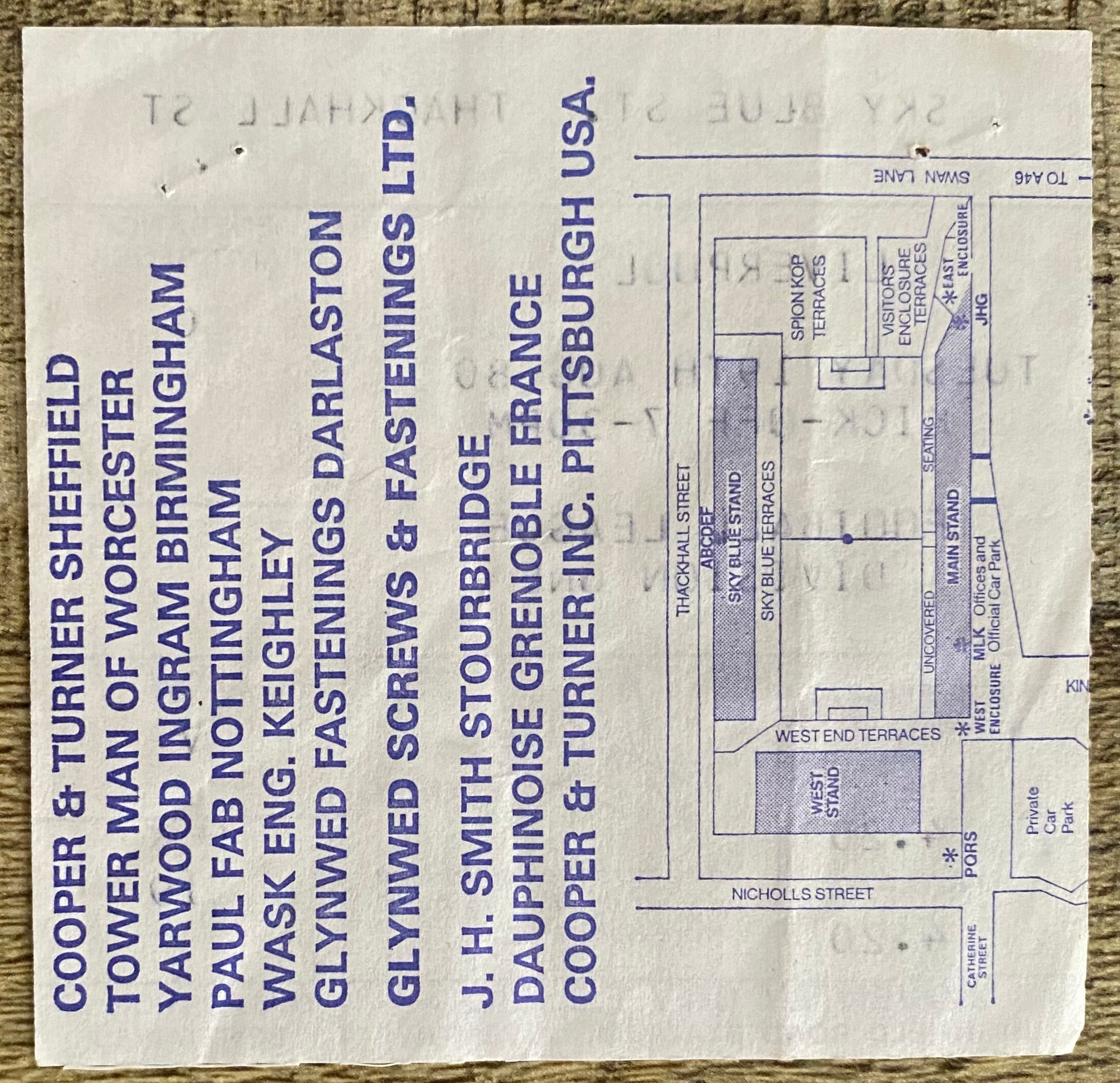 1980/81 ORIGINAL DIVISION ONE TICKET COVENTRY CITY V LIVERPOOL
