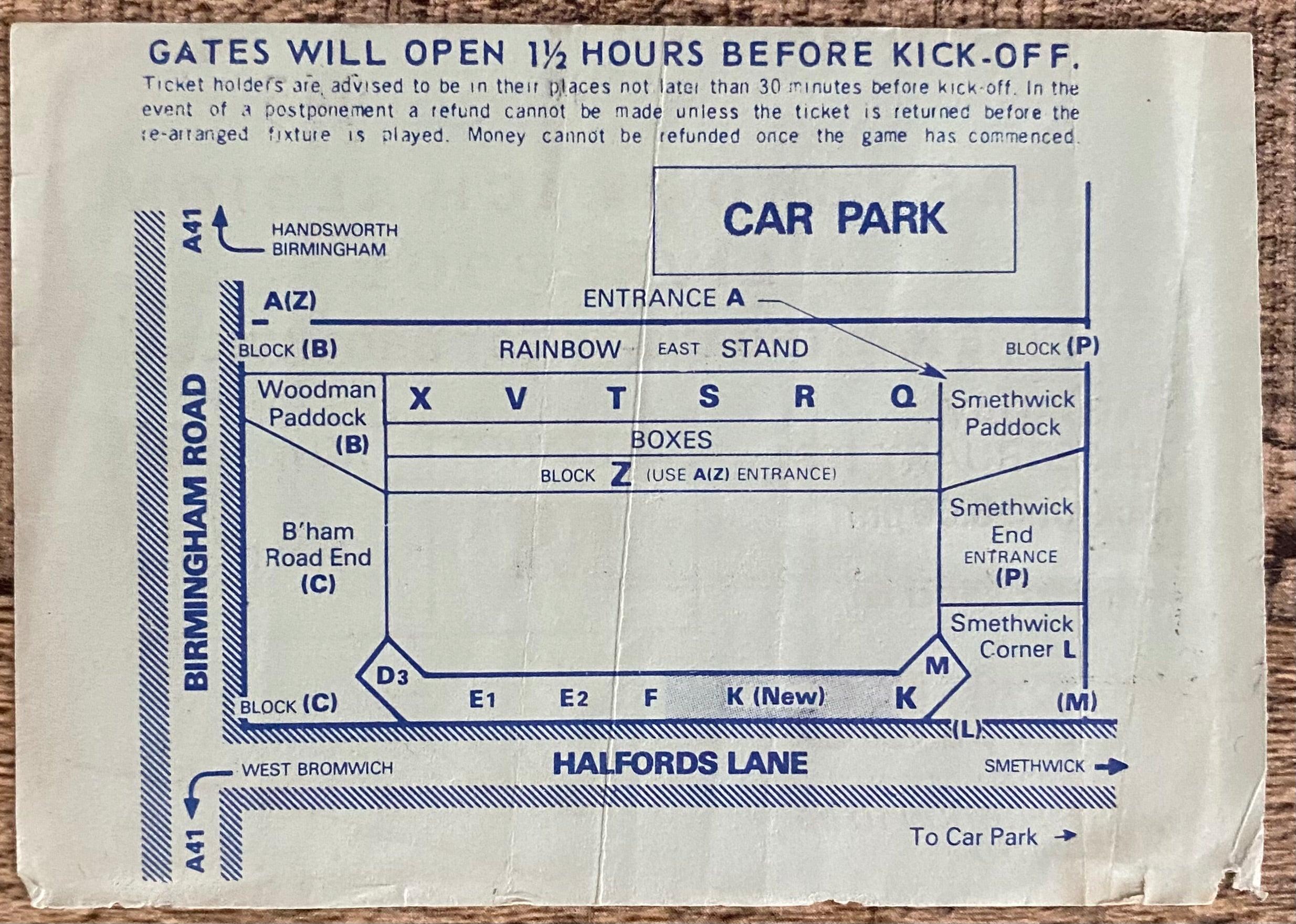 1980/81 ORIGINAL DIVISION ONE TICKET WEST BROMWICH ALBION V LIVERPOOL
