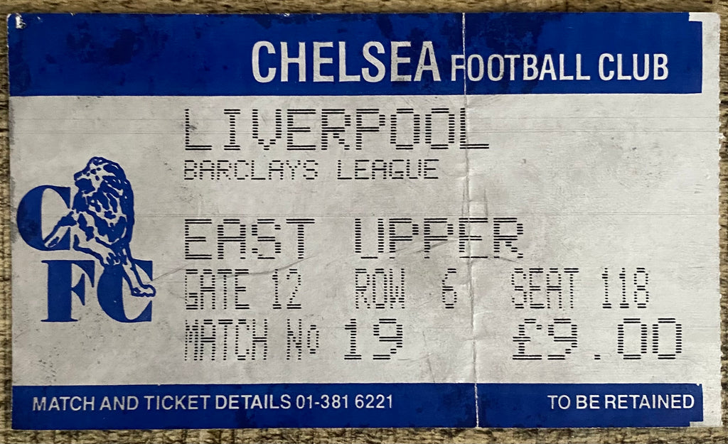 1987/88 ORIGINAL DIVISION ONE TICKET CHELSEA V LIVERPOOL